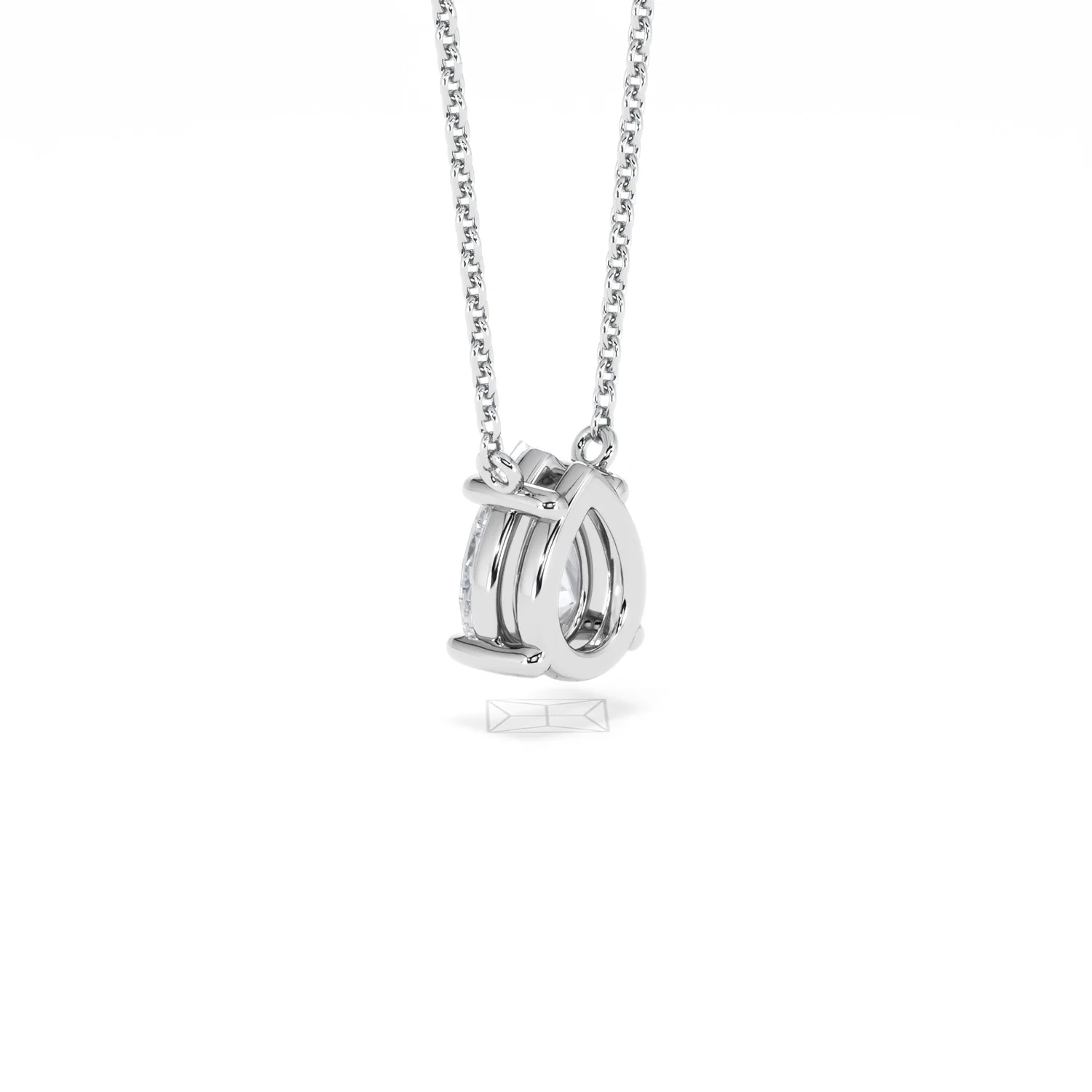 Wanderlust Floating Pear Cut Lab Diamond Solitaire Necklace 1.00ct H/Si in 9K White Gold - Image 60