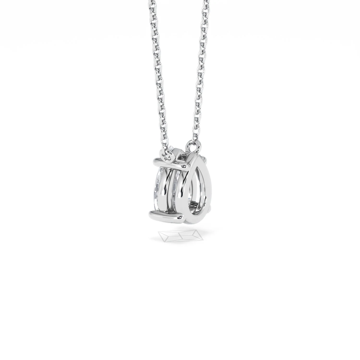 Wanderlust Floating Pear Cut Lab Diamond Solitaire Necklace 1.00ct H/Si in 9K White Gold - Image 62