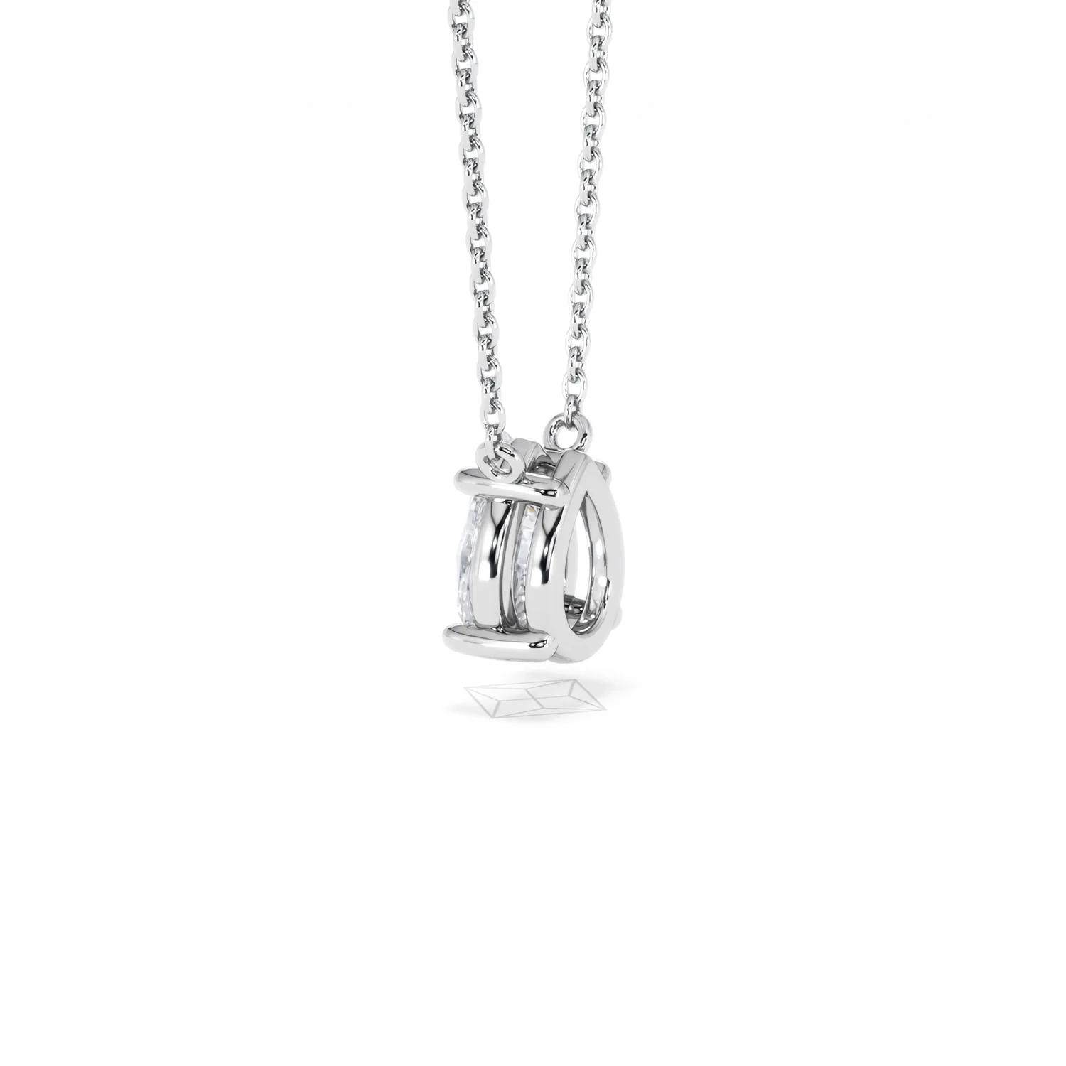 Wanderlust Floating Pear Cut Lab Diamond Solitaire Necklace 1.00ct H/Si in 9K White Gold - Image 63