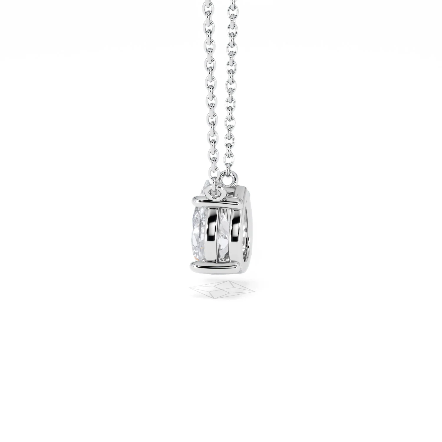 Wanderlust Floating Pear Cut Lab Diamond Solitaire Necklace 1.00ct H/Si in 9K White Gold - Image 67