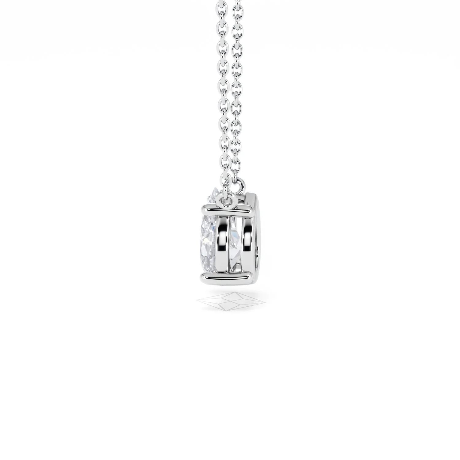 Wanderlust Floating Pear Cut Lab Diamond Solitaire Necklace 1.00ct H/Si in 9K White Gold - Image 68
