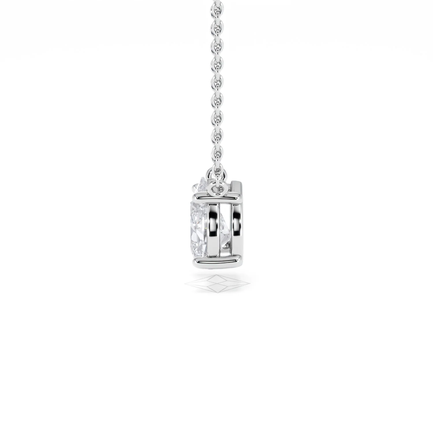 Wanderlust Floating Pear Cut Lab Diamond Solitaire Necklace 1.00ct H/Si in 9K White Gold - Image 70