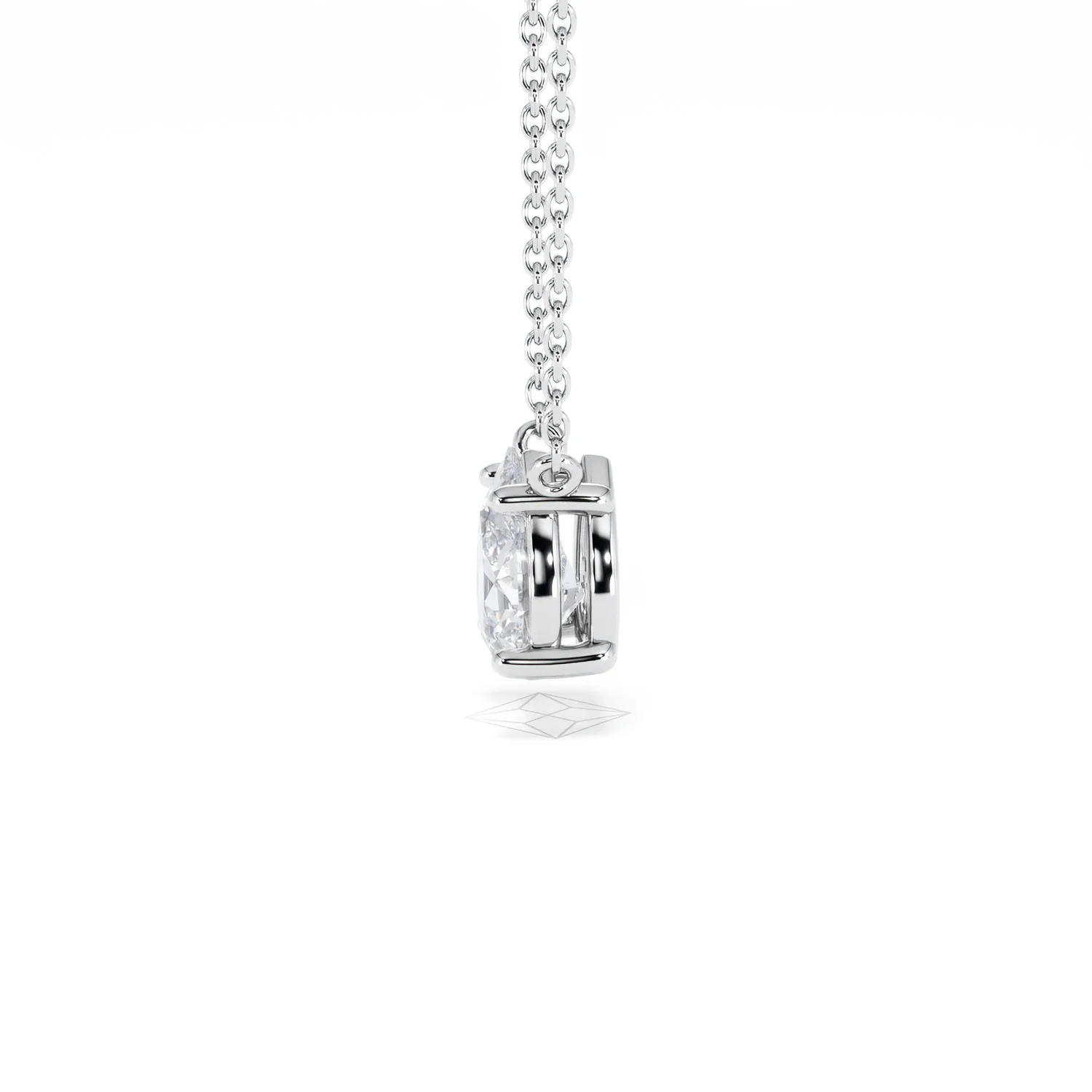 Wanderlust Floating Pear Cut Lab Diamond Solitaire Necklace 1.00ct H/Si in 9K White Gold - Image 71