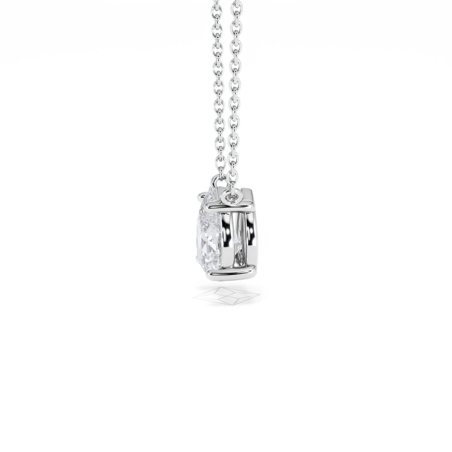 Wanderlust Floating Pear Cut Lab Diamond Solitaire Necklace 1.00ct H/Si in 9K White Gold - Image 72