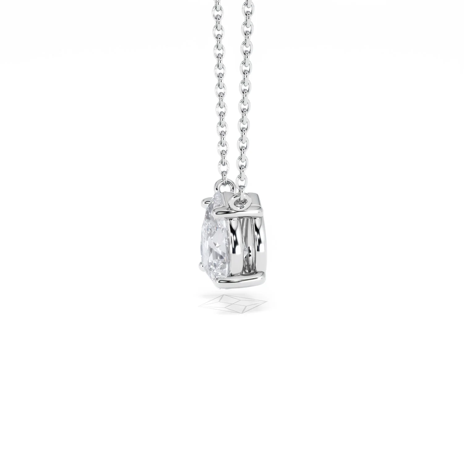 Wanderlust Floating Pear Cut Lab Diamond Solitaire Necklace 1.00ct H/Si in 9K White Gold - Image 73