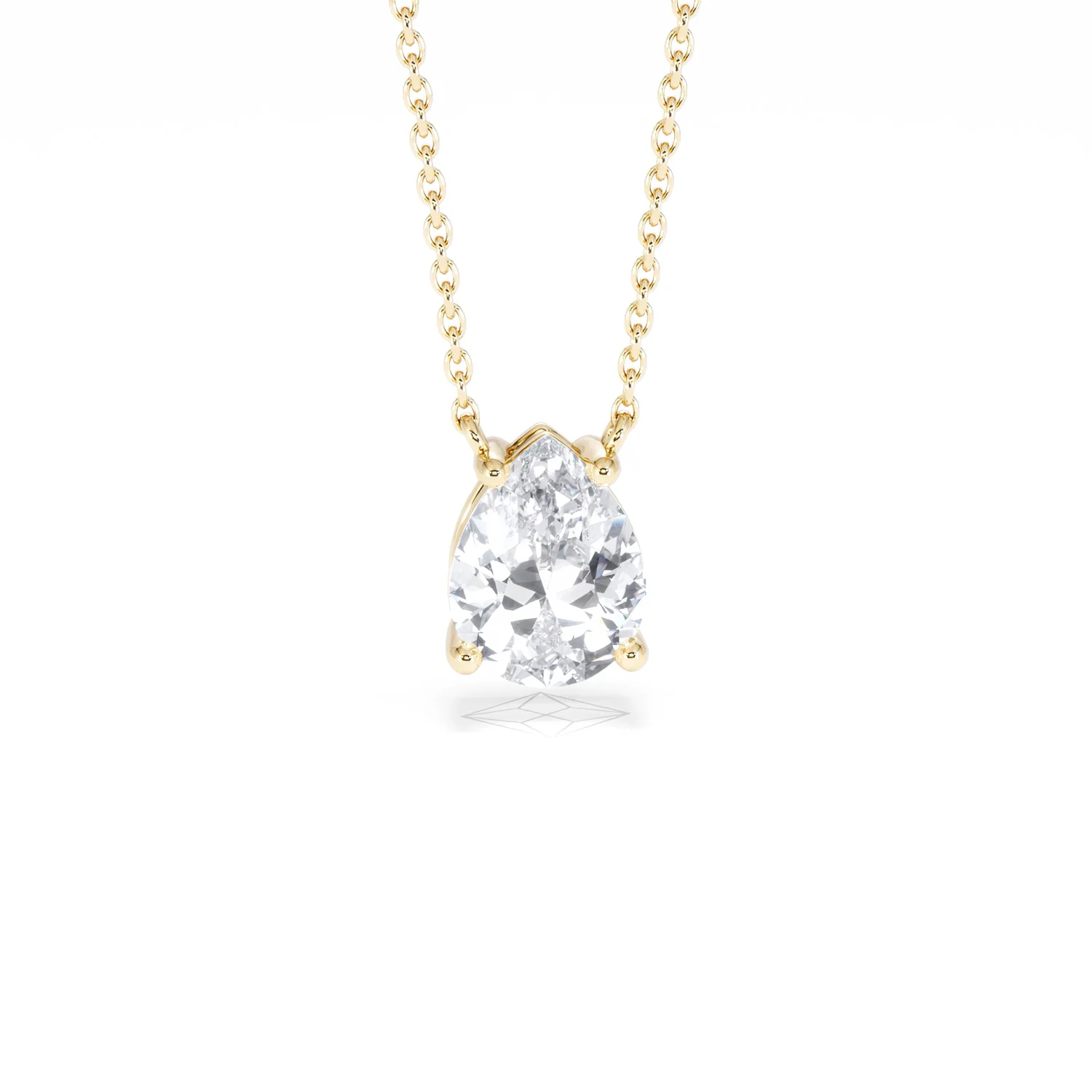 Wanderlust Floating Pear Cut Lab Diamond Solitaire Necklace 1.50ct H/SI in 9K Gold - Image 11