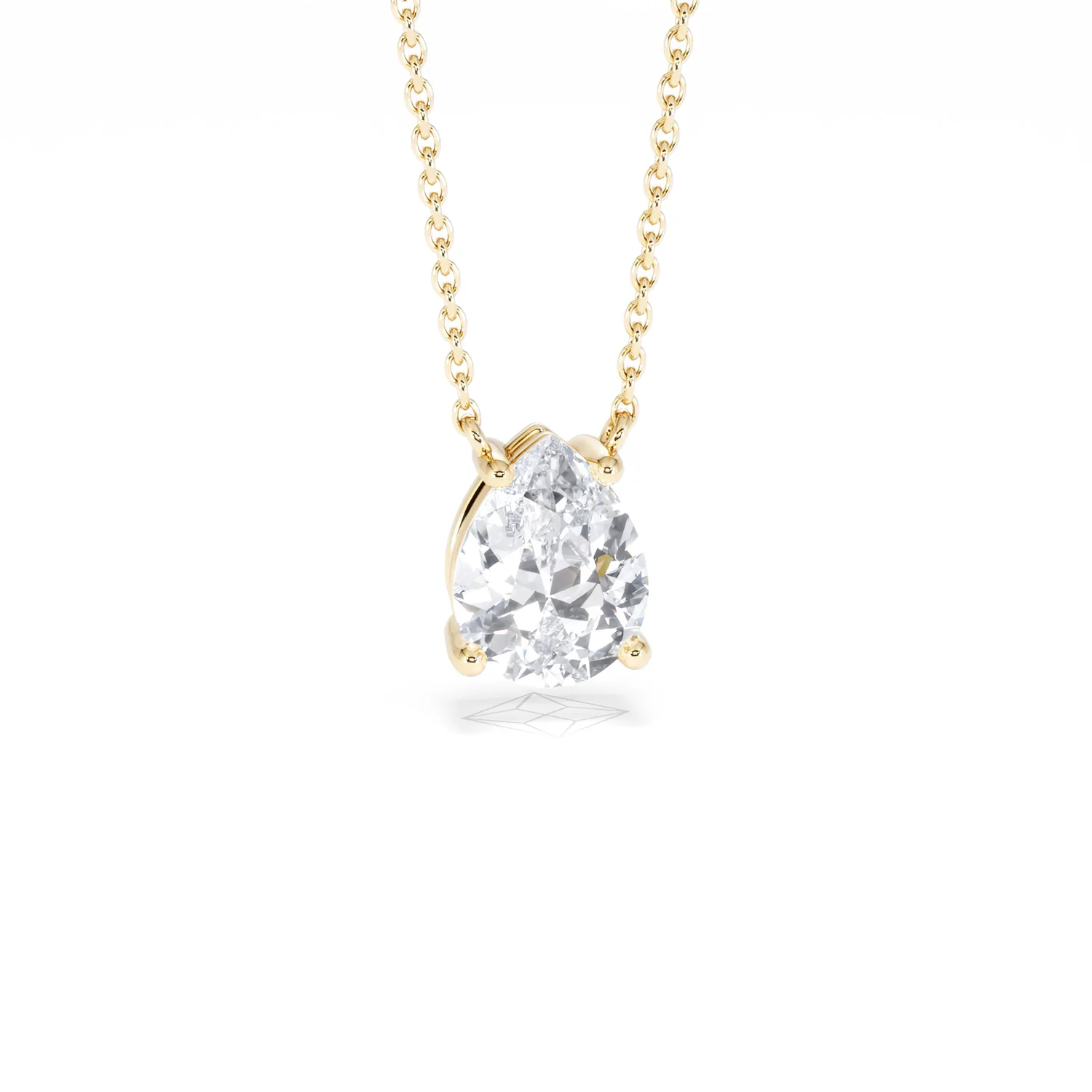Wanderlust Floating Pear Cut Lab Diamond Solitaire Necklace 1.50ct H/SI in 9K Gold - Image 12