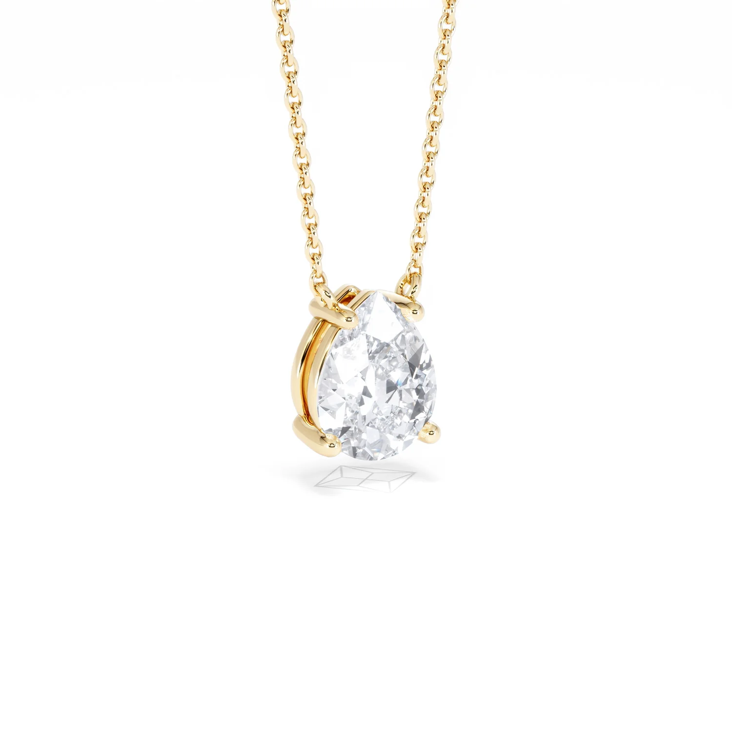 Wanderlust Floating Pear Cut Lab Diamond Solitaire Necklace 1.50ct H/SI in 9K Gold - Image 16