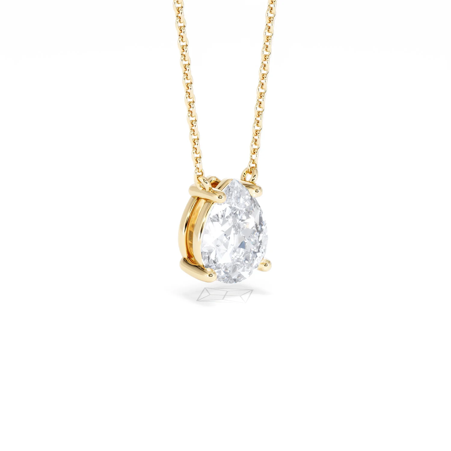 Wanderlust Floating Pear Cut Lab Diamond Solitaire Necklace 1.50ct H/SI in 9K Gold - Image 18