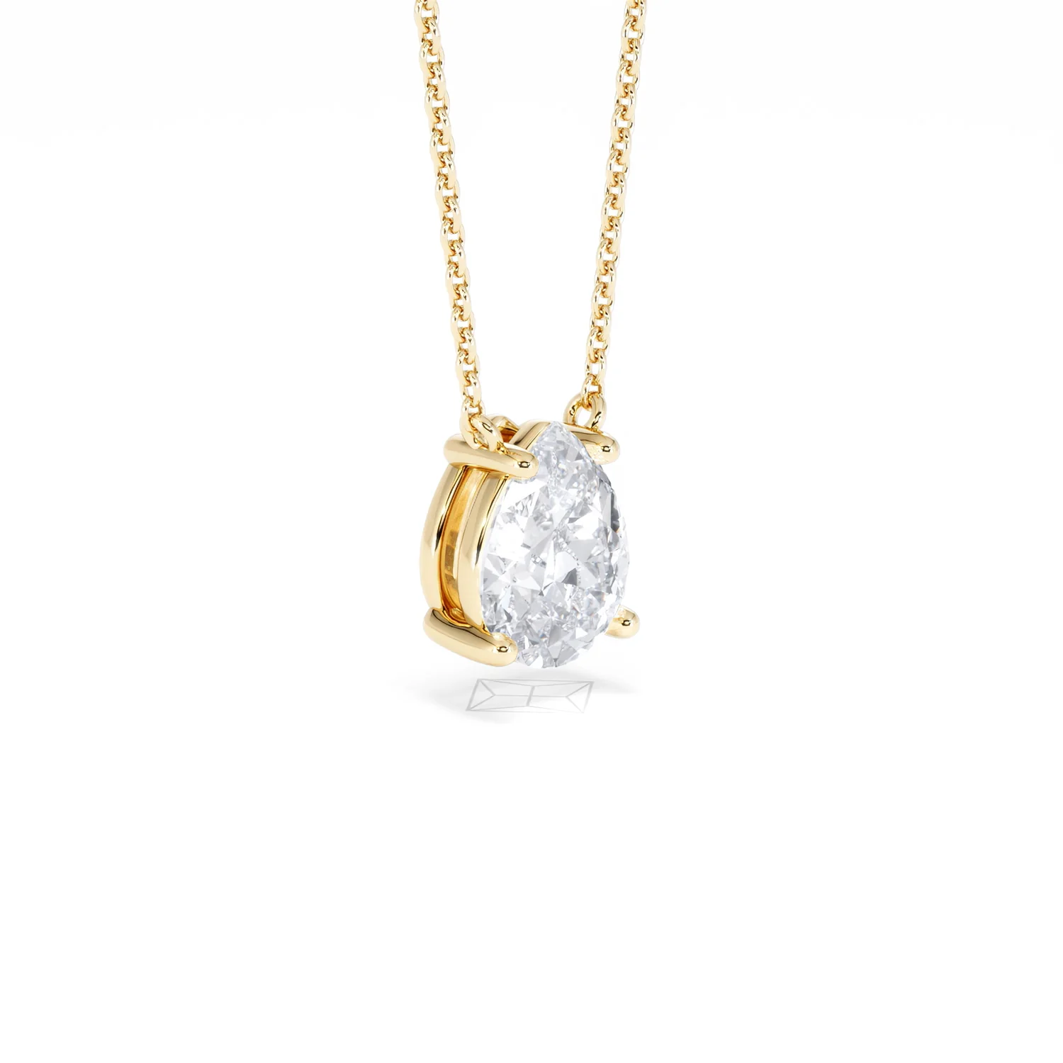 Wanderlust Floating Pear Cut Lab Diamond Solitaire Necklace 1.50ct H/SI in 9K Gold - Image 19