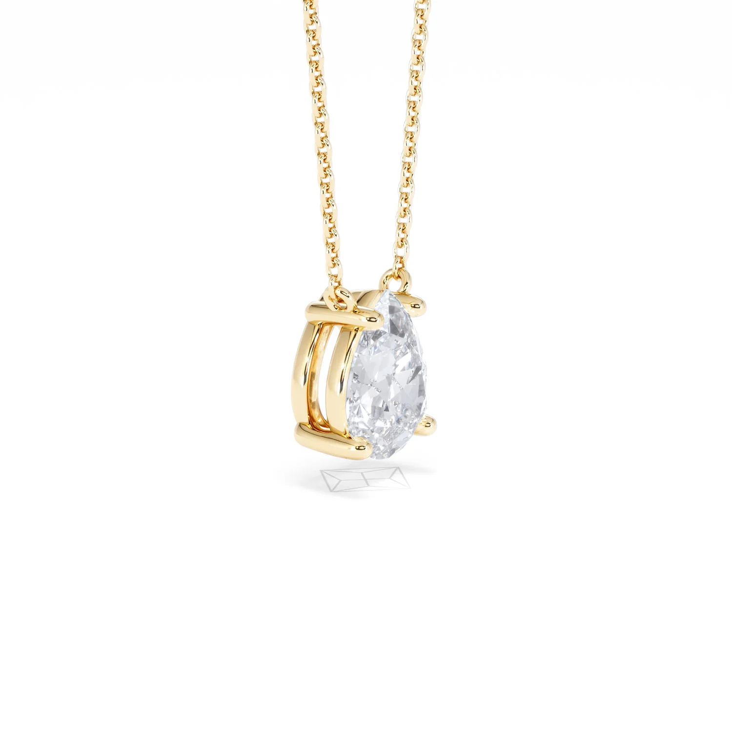 Wanderlust Floating Pear Cut Lab Diamond Solitaire Necklace 1.50ct H/SI in 9K Gold - Image 22
