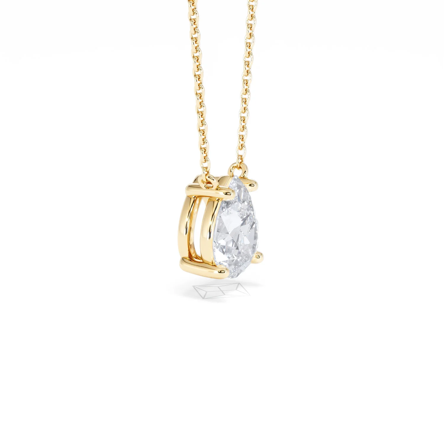 Wanderlust Floating Pear Cut Lab Diamond Solitaire Necklace 1.50ct H/SI in 9K Gold - Image 23