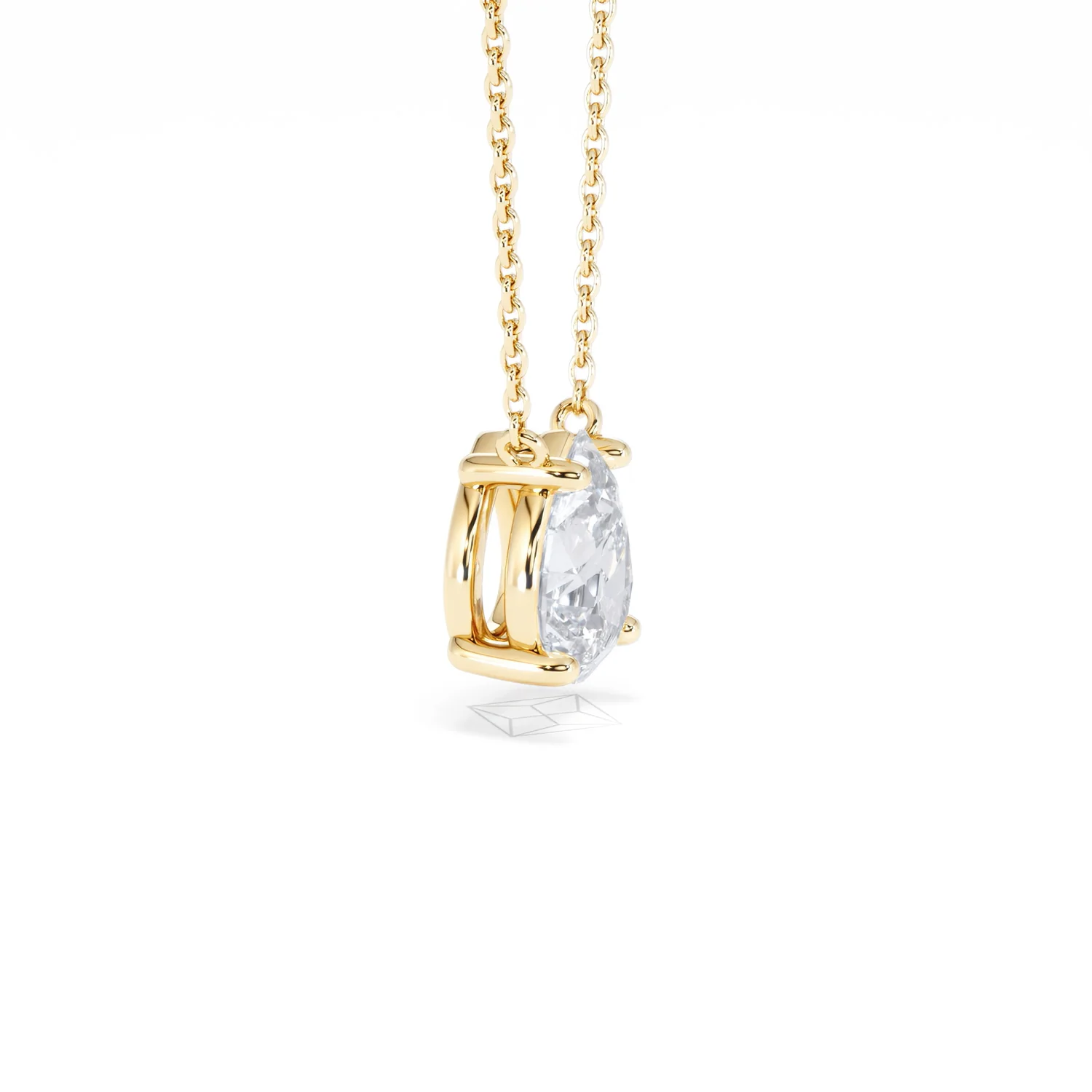 Wanderlust Floating Pear Cut Lab Diamond Solitaire Necklace 1.50ct H/SI in 9K Gold - Image 25
