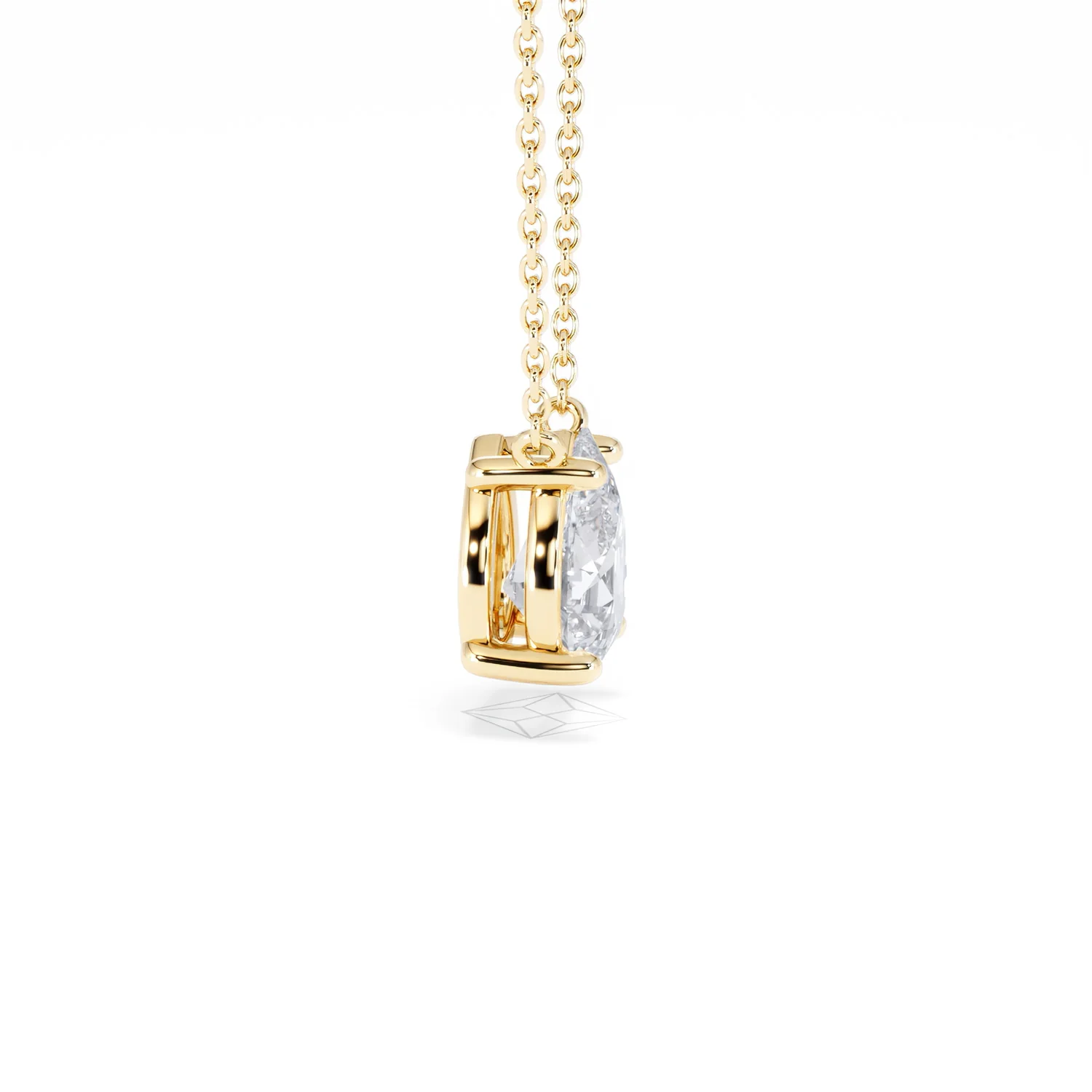 Wanderlust Floating Pear Cut Lab Diamond Solitaire Necklace 1.50ct H/SI in 9K Gold - Image 28