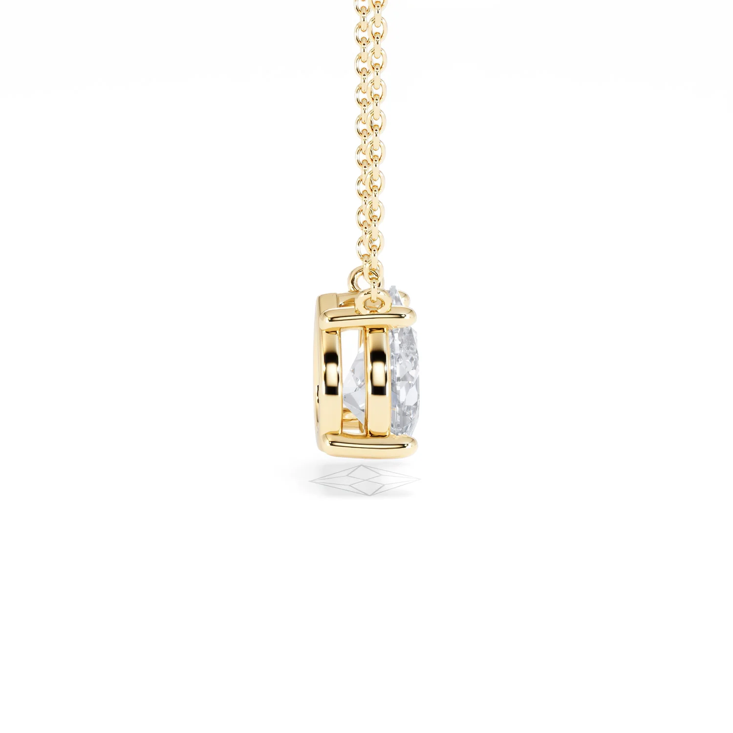 Wanderlust Floating Pear Cut Lab Diamond Solitaire Necklace 1.50ct H/SI in 9K Gold - Image 31