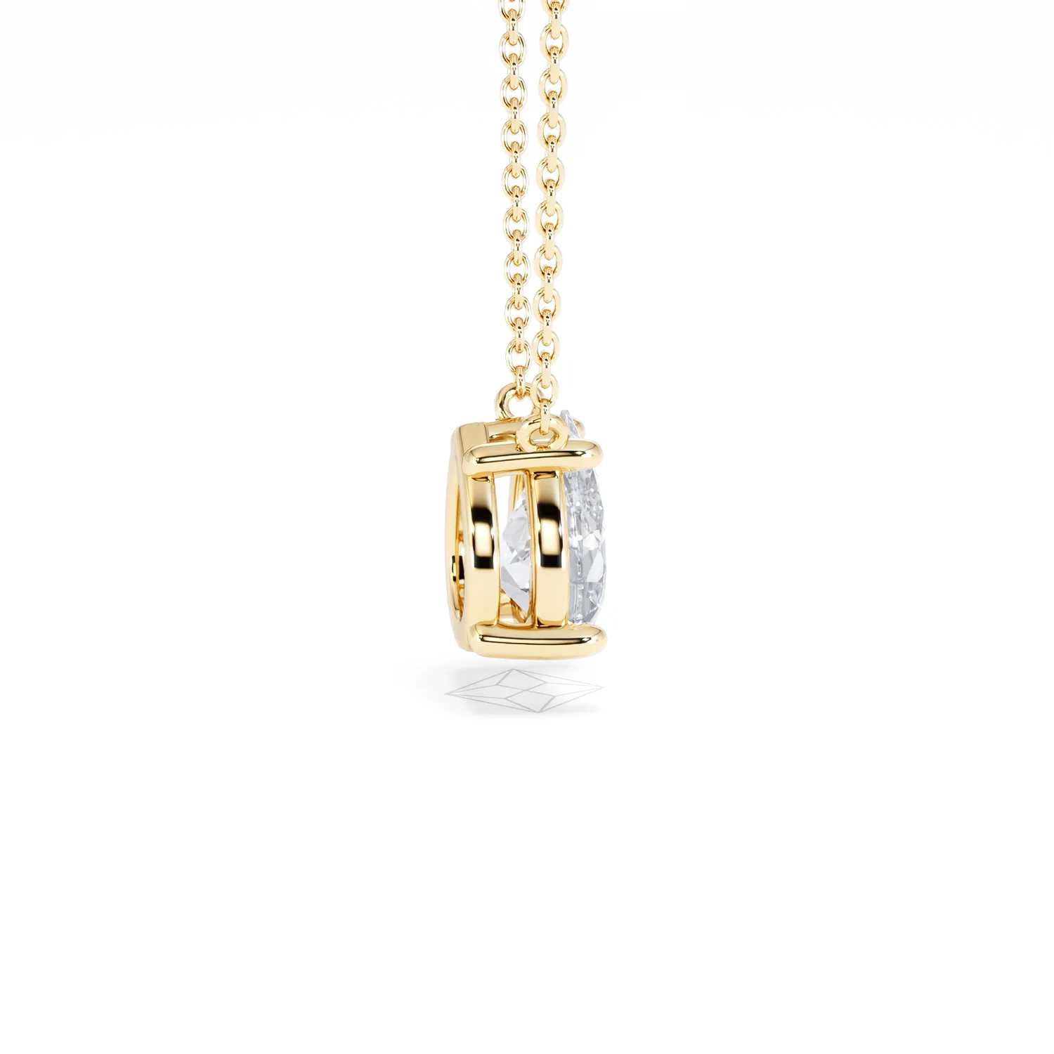 Wanderlust Floating Pear Cut Lab Diamond Solitaire Necklace 1.50ct H/SI in 9K Gold - Image 32