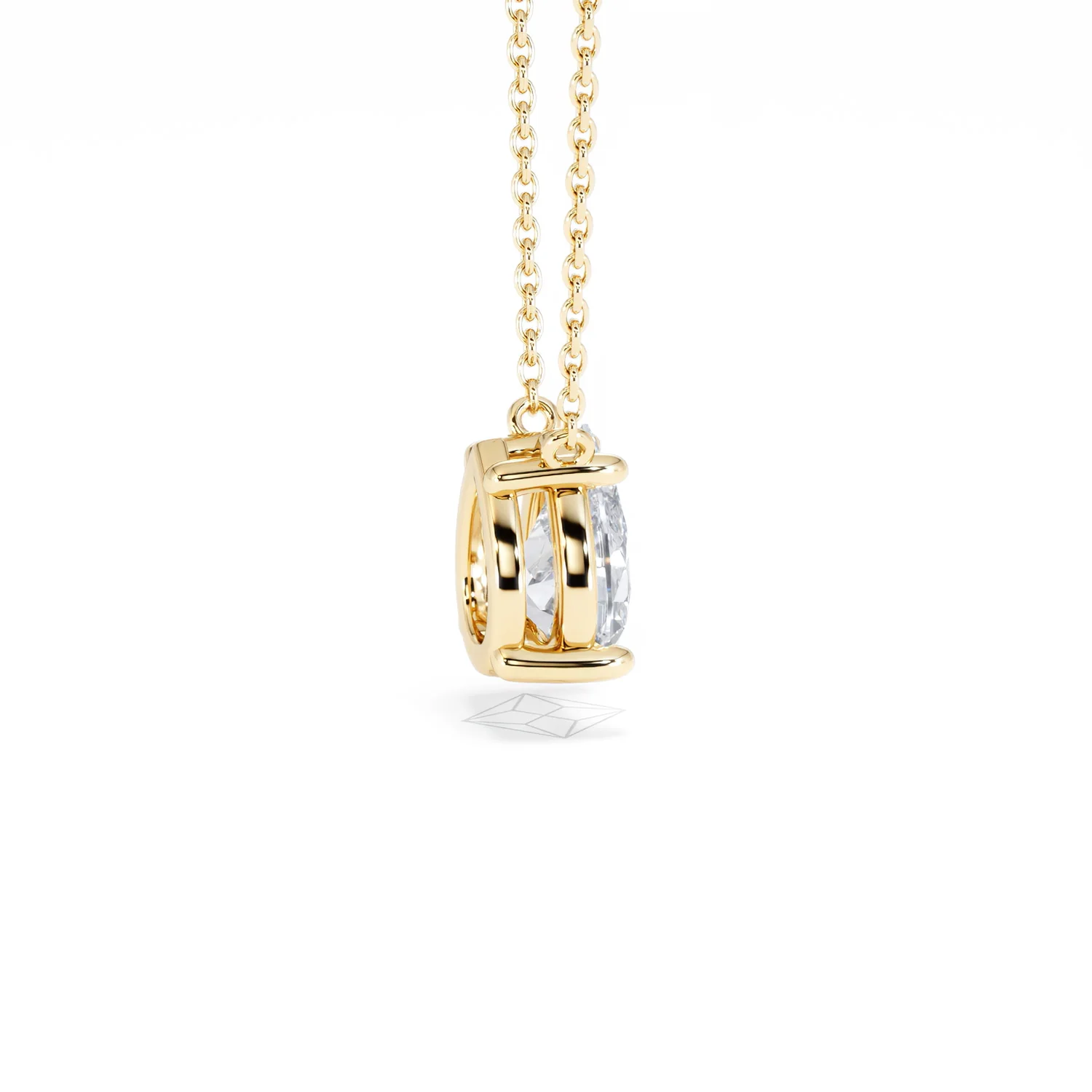 Wanderlust Floating Pear Cut Lab Diamond Solitaire Necklace 1.50ct H/SI in 9K Gold - Image 33
