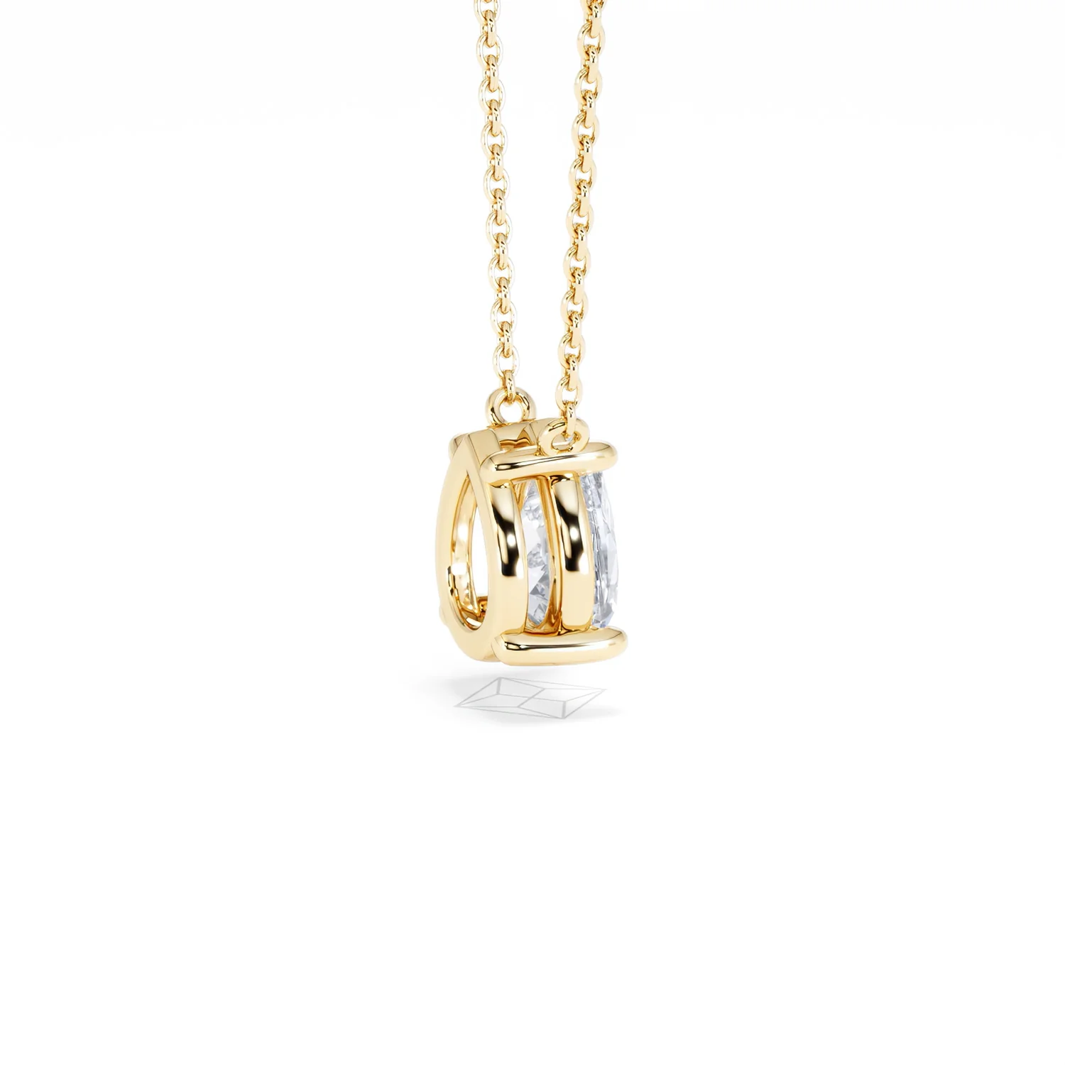 Wanderlust Floating Pear Cut Lab Diamond Solitaire Necklace 1.50ct H/SI in 9K Gold - Image 35
