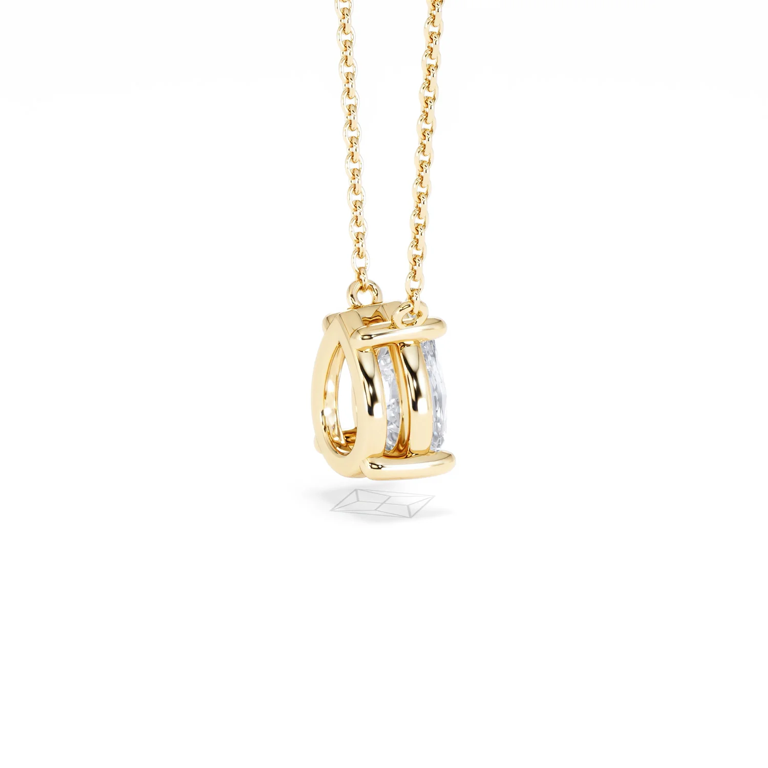 Wanderlust Floating Pear Cut Lab Diamond Solitaire Necklace 1.50ct H/SI in 9K Gold - Image 36