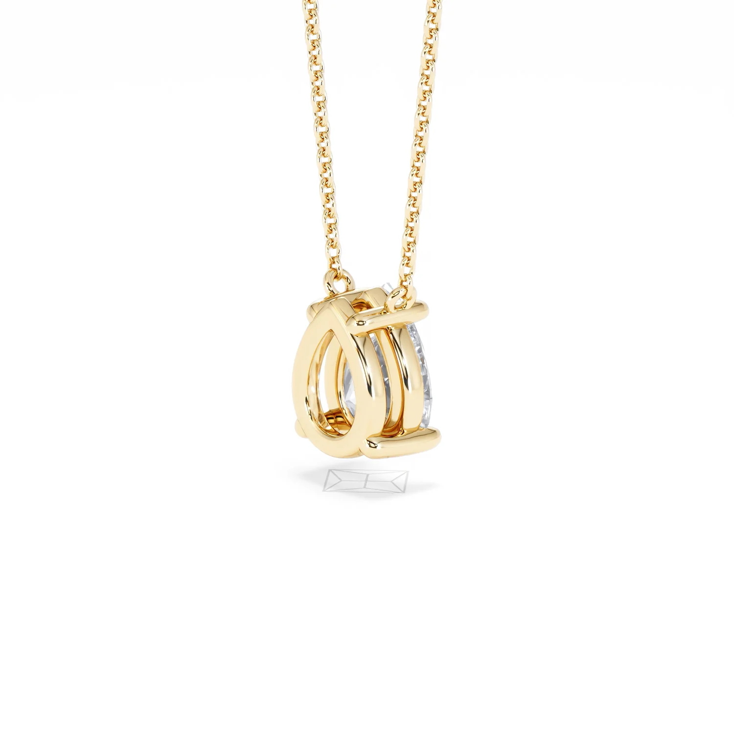 Wanderlust Floating Pear Cut Lab Diamond Solitaire Necklace 1.50ct H/SI in 9K Gold - Image 39