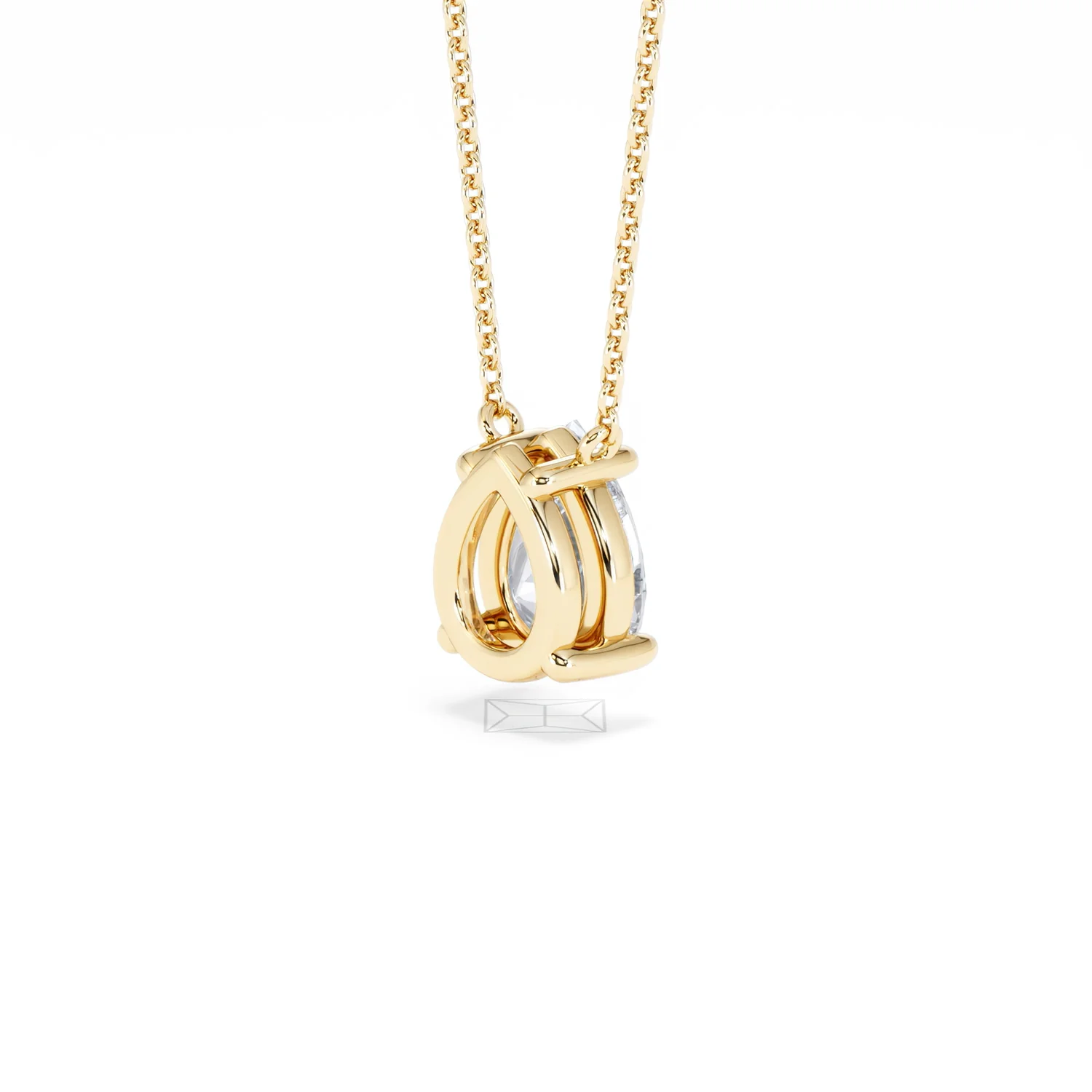 Wanderlust Floating Pear Cut Lab Diamond Solitaire Necklace 1.50ct H/SI in 9K Gold - Image 40