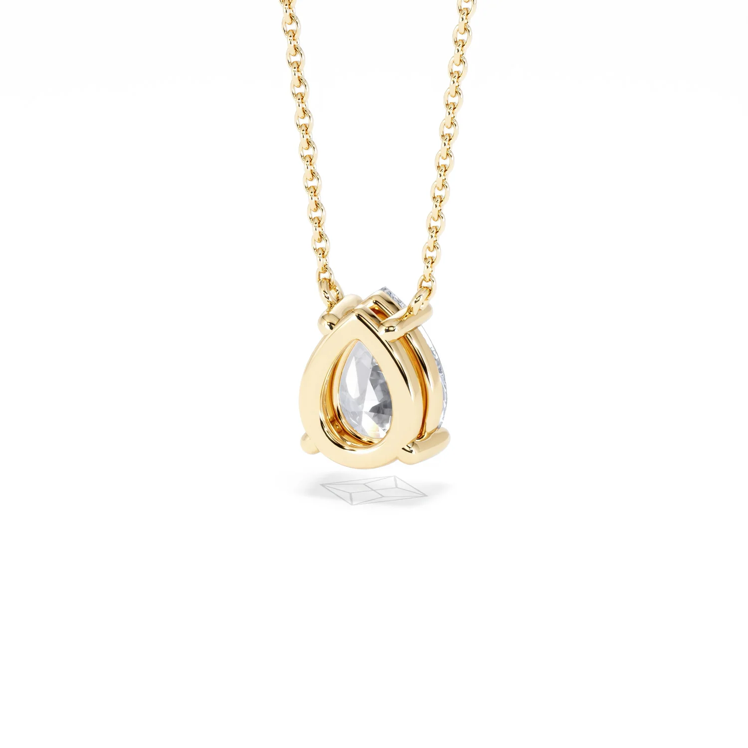 Wanderlust Floating Pear Cut Lab Diamond Solitaire Necklace 1.50ct H/SI in 9K Gold - Image 45