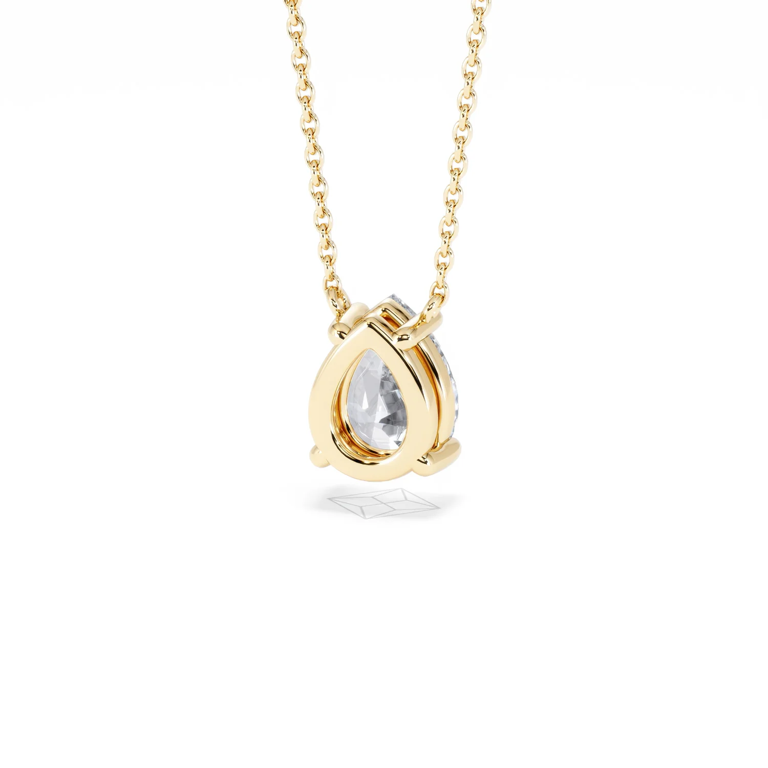 Wanderlust Floating Pear Cut Lab Diamond Solitaire Necklace 1.50ct H/SI in 9K Gold - Image 46