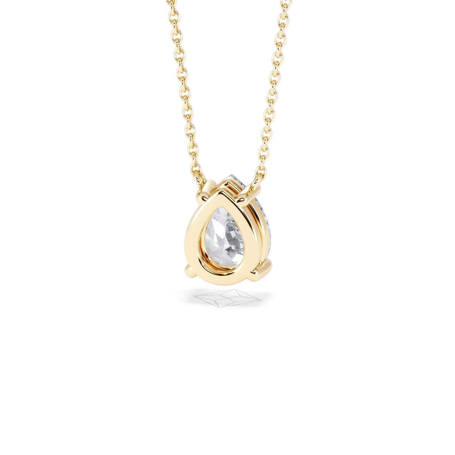 Wanderlust Floating Pear Cut Lab Diamond Solitaire Necklace 1.50ct H/SI in 9K Gold - Image 47