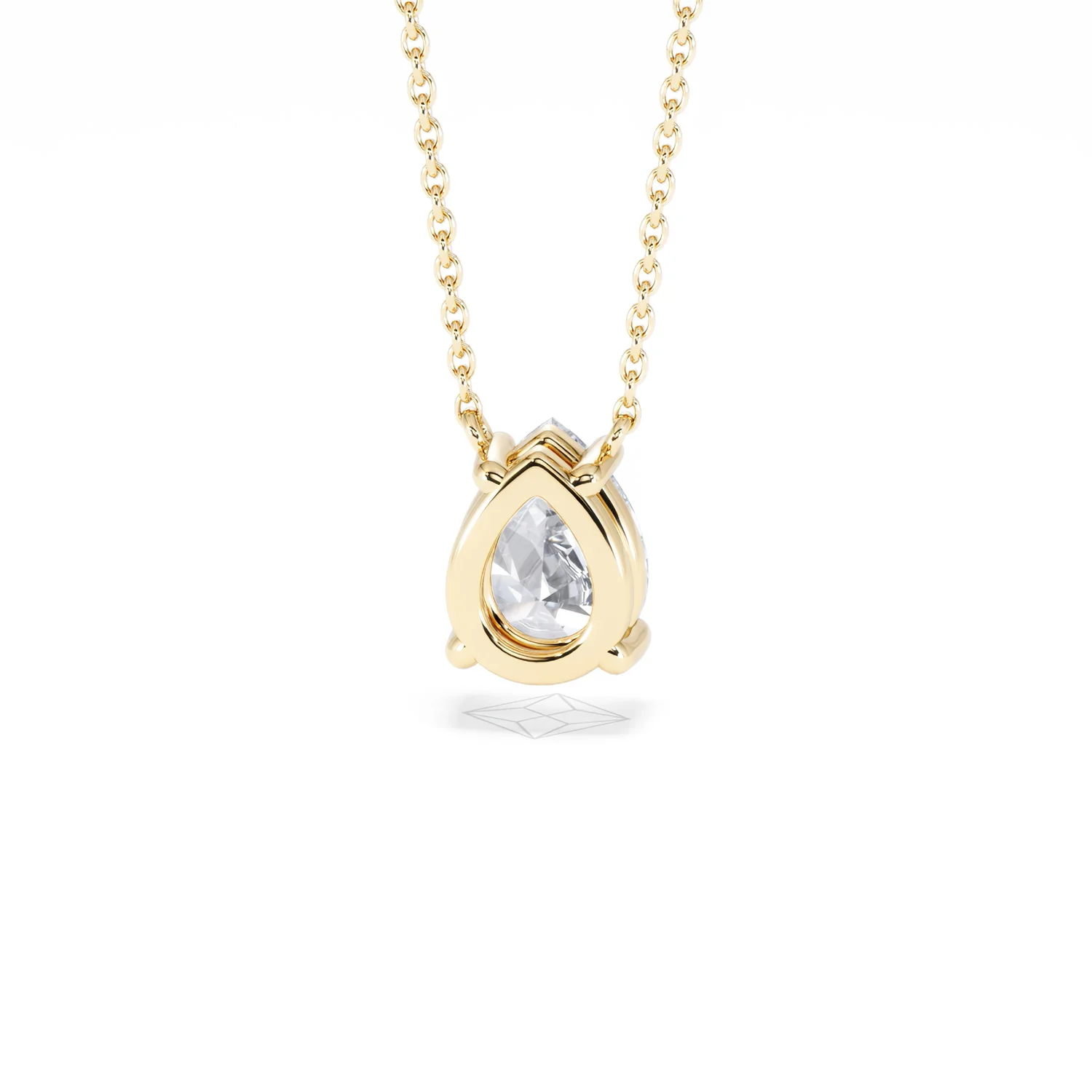 Wanderlust Floating Pear Cut Lab Diamond Solitaire Necklace 1.50ct H/SI in 9K Gold - Image 48