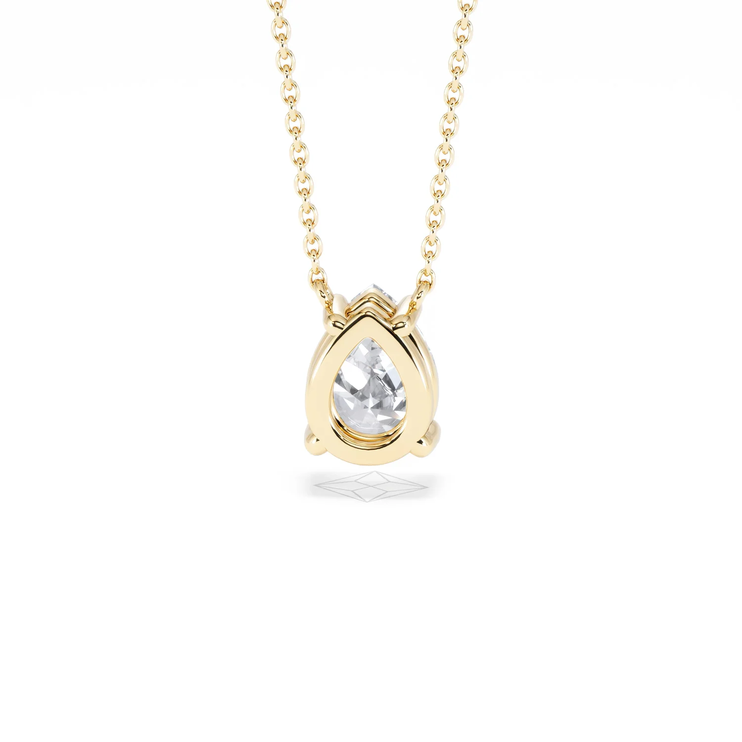 Wanderlust Floating Pear Cut Lab Diamond Solitaire Necklace 1.50ct H/SI in 9K Gold - Image 49