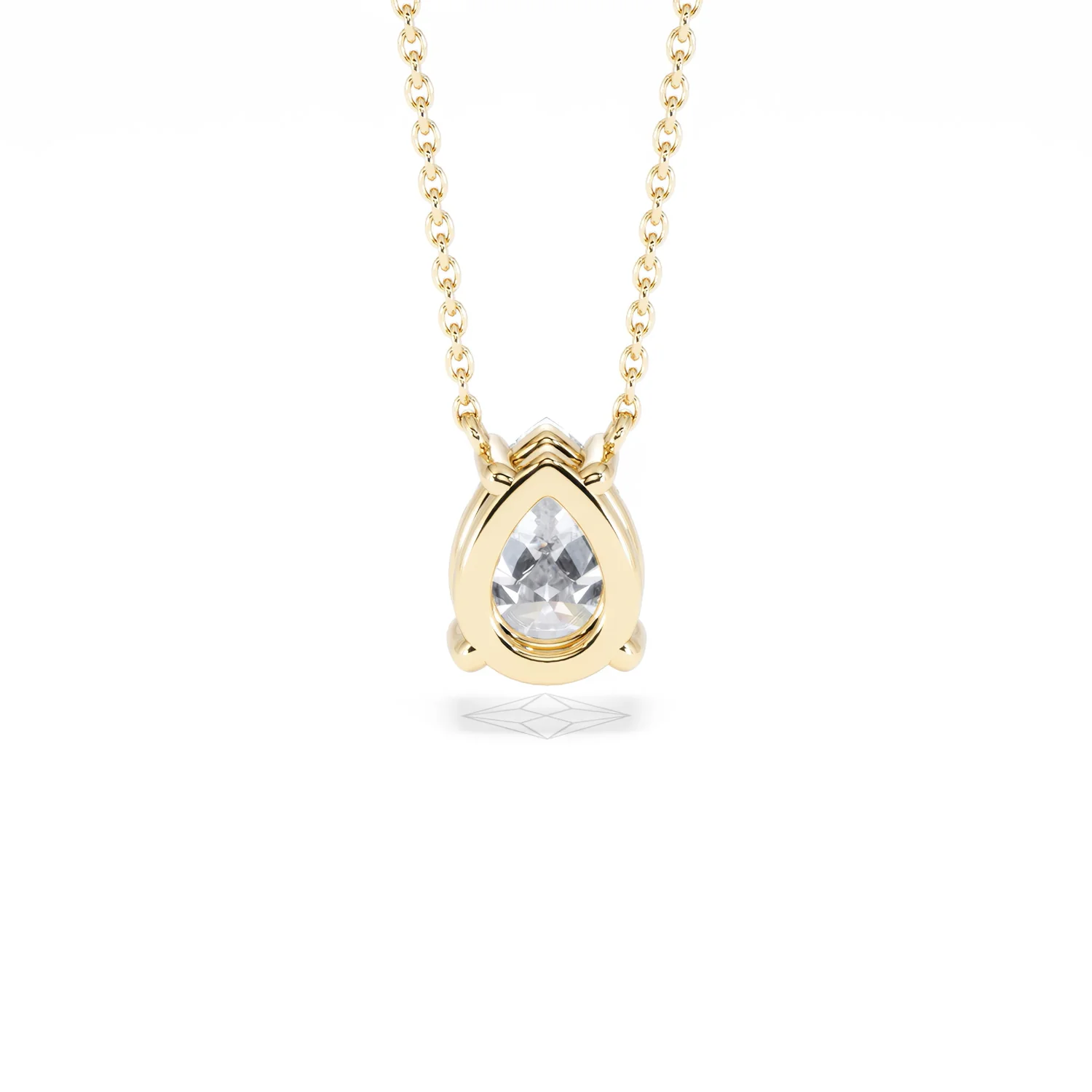 Wanderlust Floating Pear Cut Lab Diamond Solitaire Necklace 1.50ct H/SI in 9K Gold - Image 50