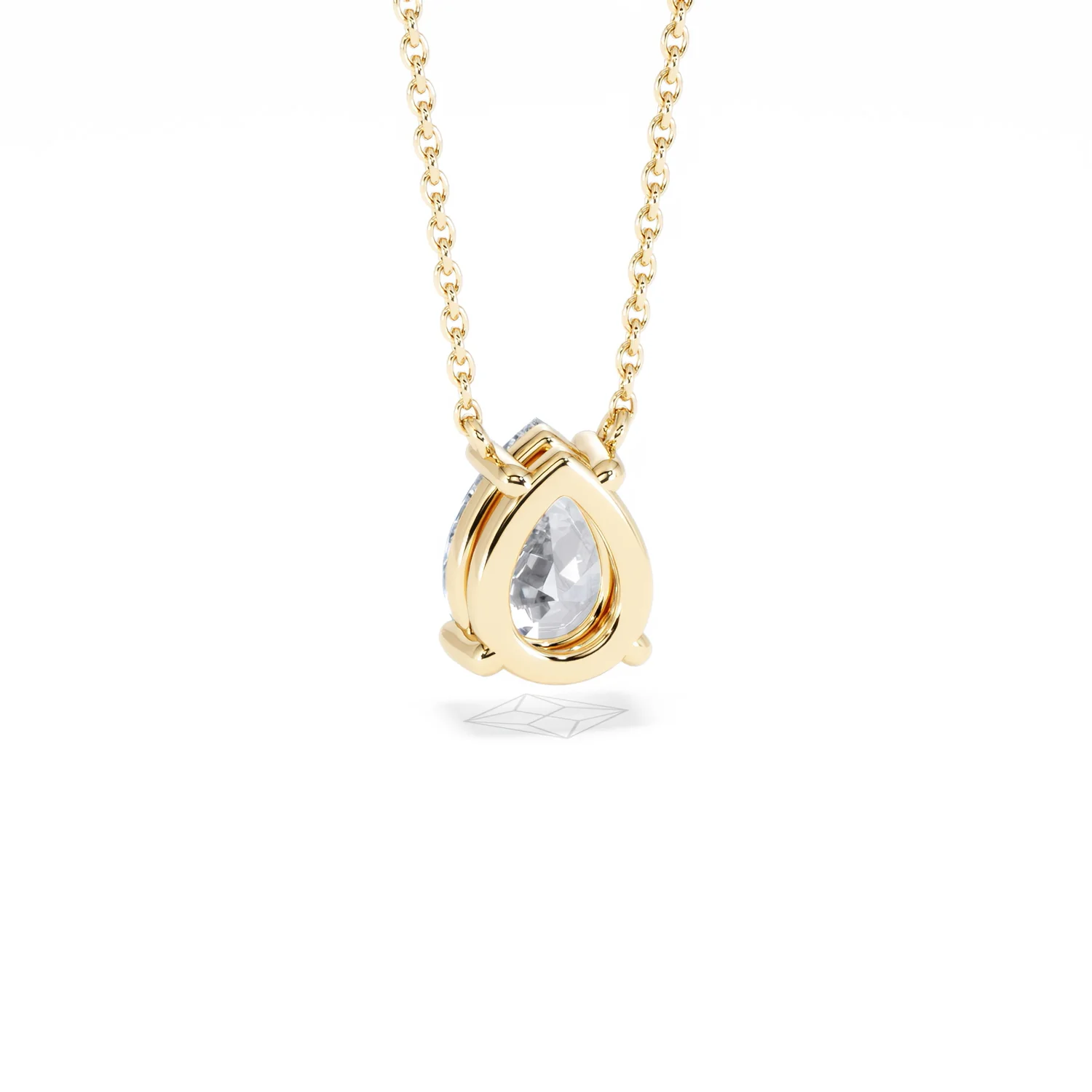 Wanderlust Floating Pear Cut Lab Diamond Solitaire Necklace 1.50ct H/SI in 9K Gold - Image 53