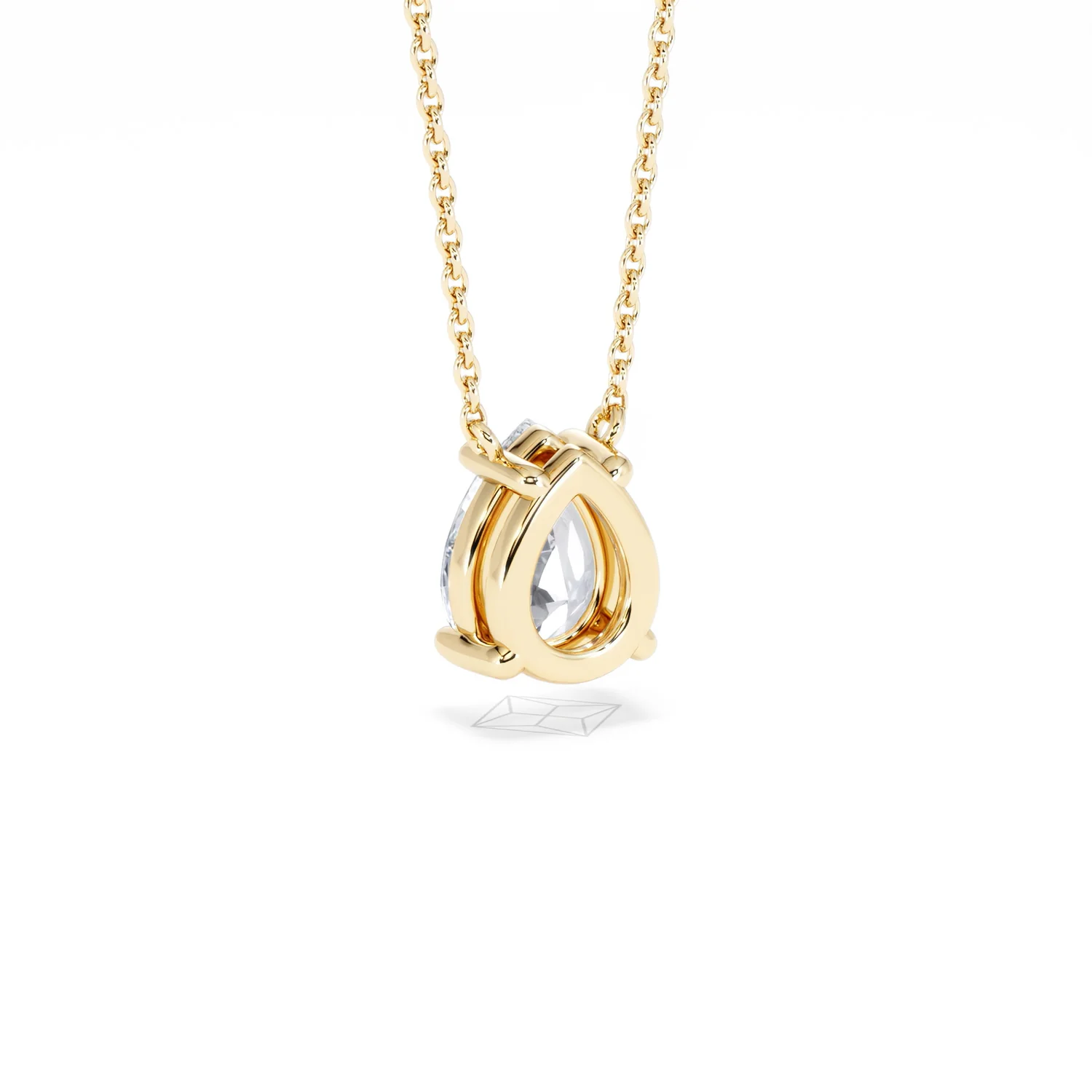 Wanderlust Floating Pear Cut Lab Diamond Solitaire Necklace 1.50ct H/SI in 9K Gold - Image 56