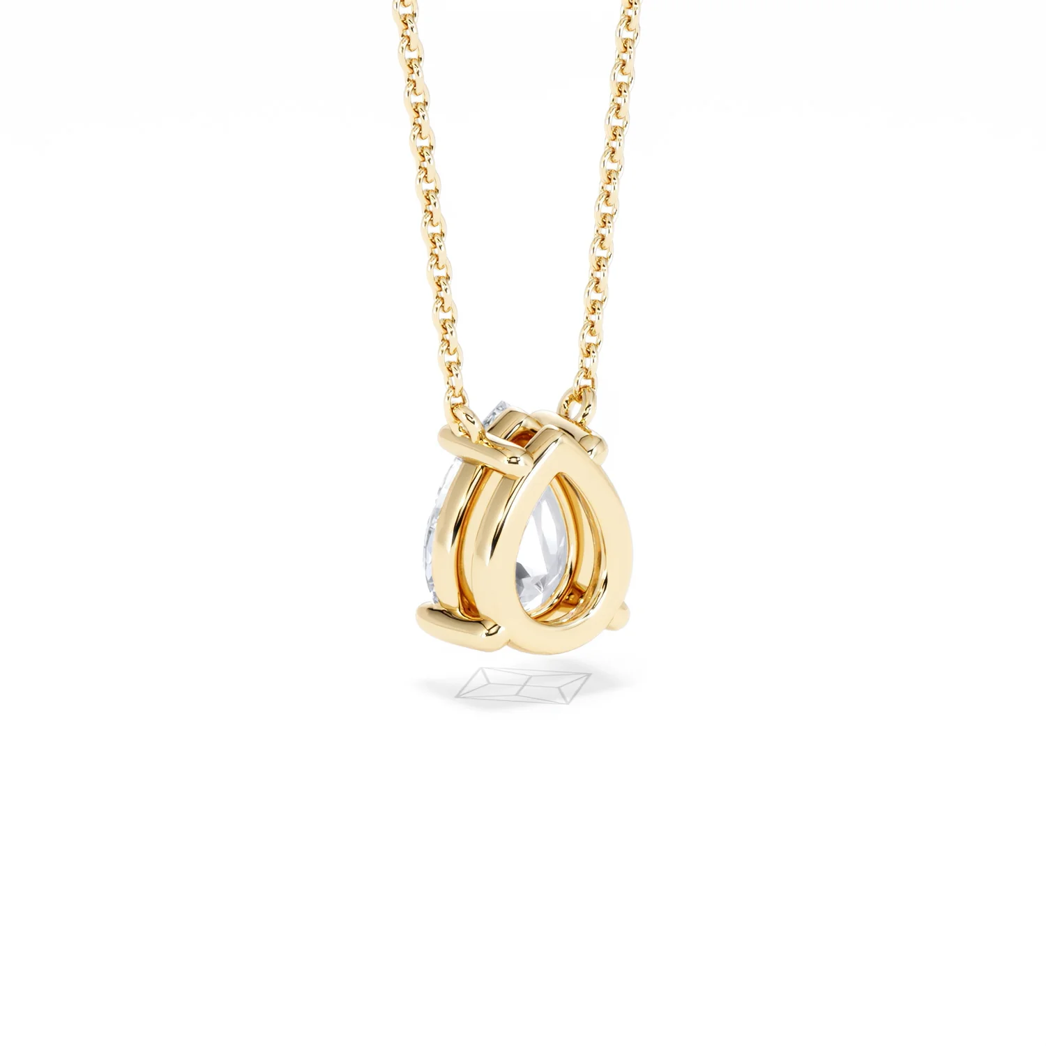 Wanderlust Floating Pear Cut Lab Diamond Solitaire Necklace 1.50ct H/SI in 9K Gold - Image 57