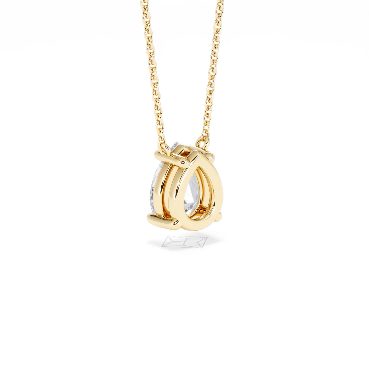 Wanderlust Floating Pear Cut Lab Diamond Solitaire Necklace 1.50ct H/SI in 9K Gold - Image 58