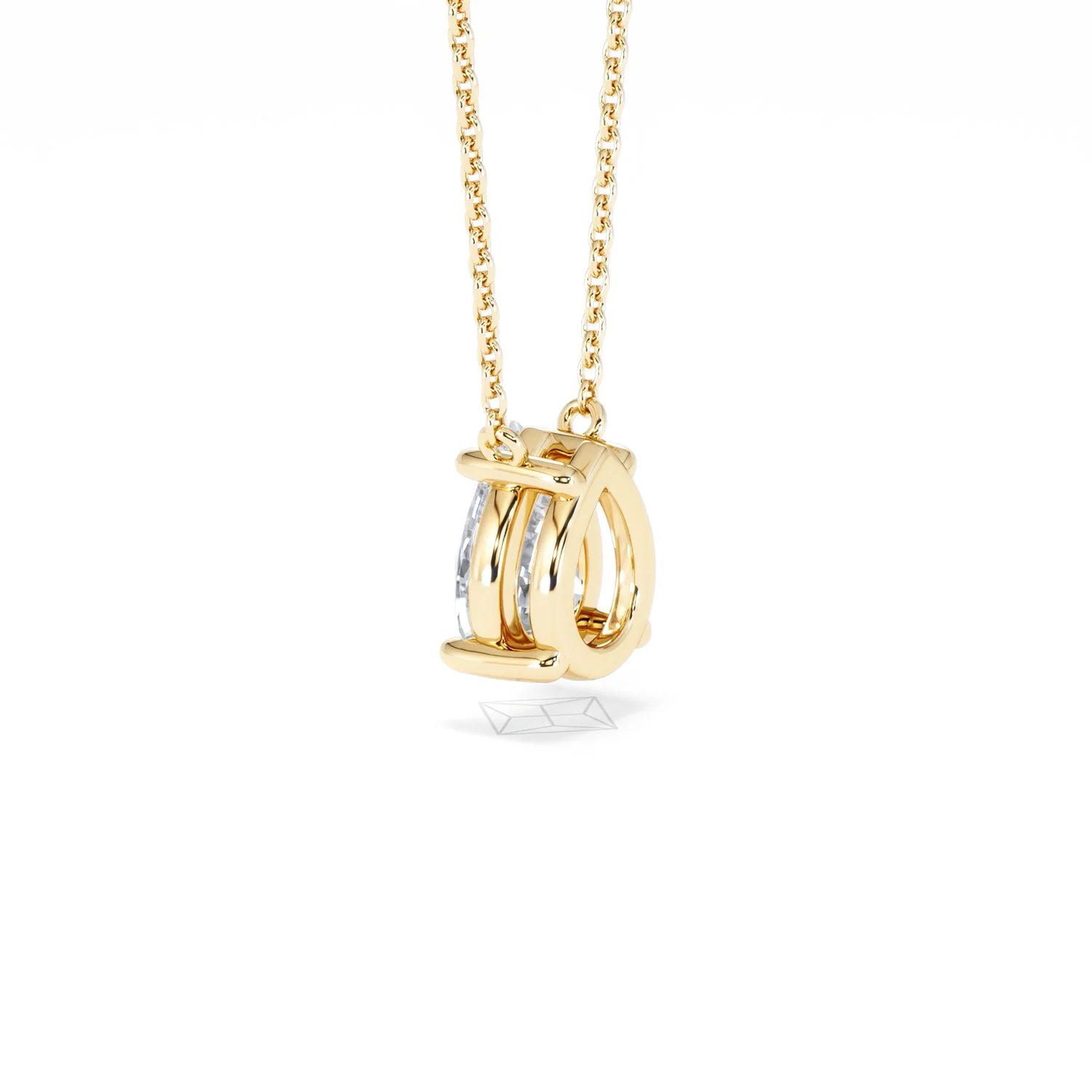 Wanderlust Floating Pear Cut Lab Diamond Solitaire Necklace 1.50ct H/SI in 9K Gold - Image 62