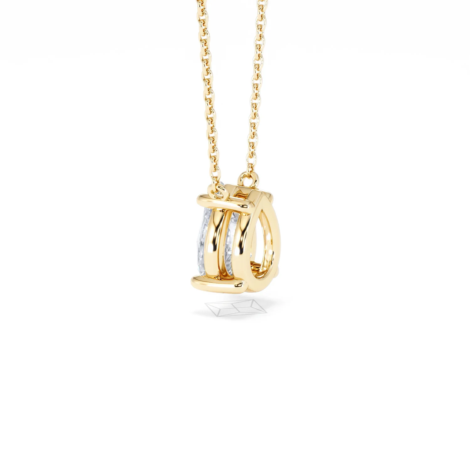Wanderlust Floating Pear Cut Lab Diamond Solitaire Necklace 1.50ct H/SI in 9K Gold - Image 63