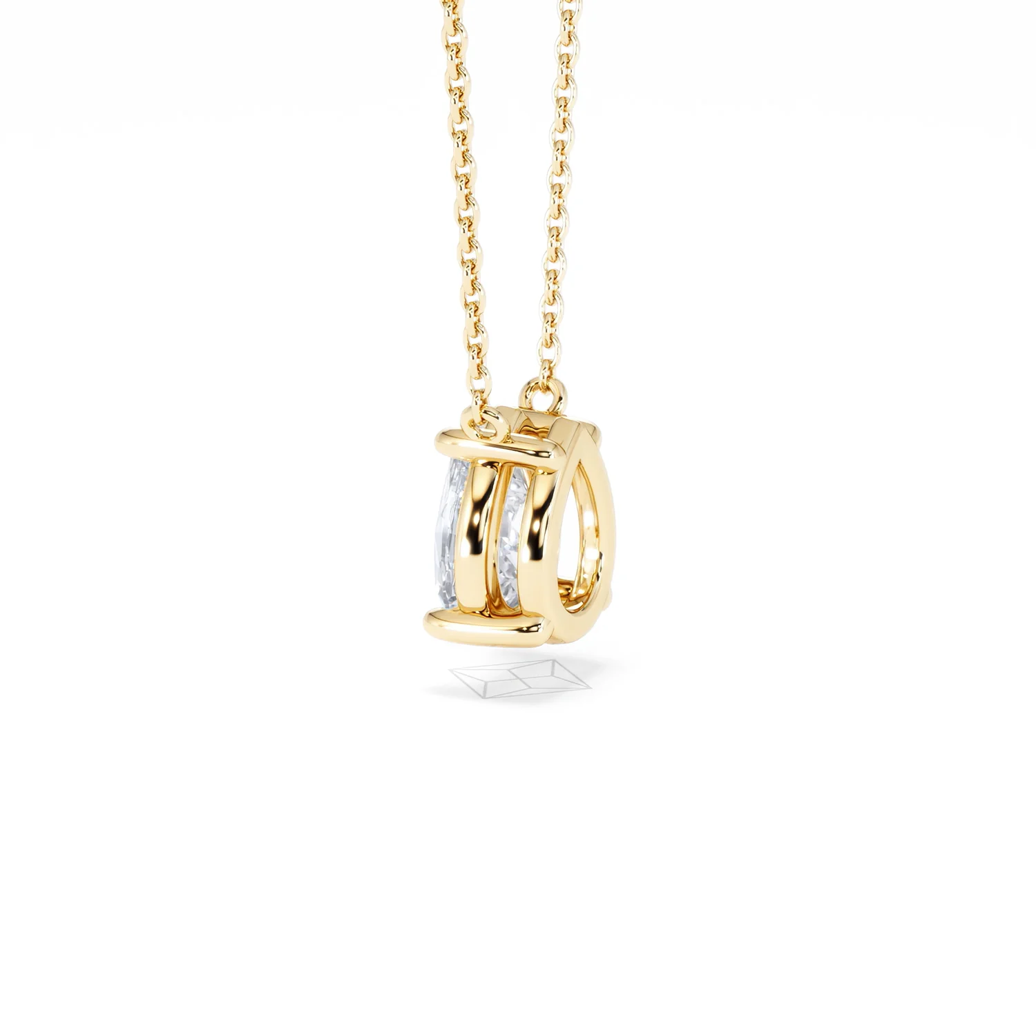 Wanderlust Floating Pear Cut Lab Diamond Solitaire Necklace 1.50ct H/SI in 9K Gold - Image 64