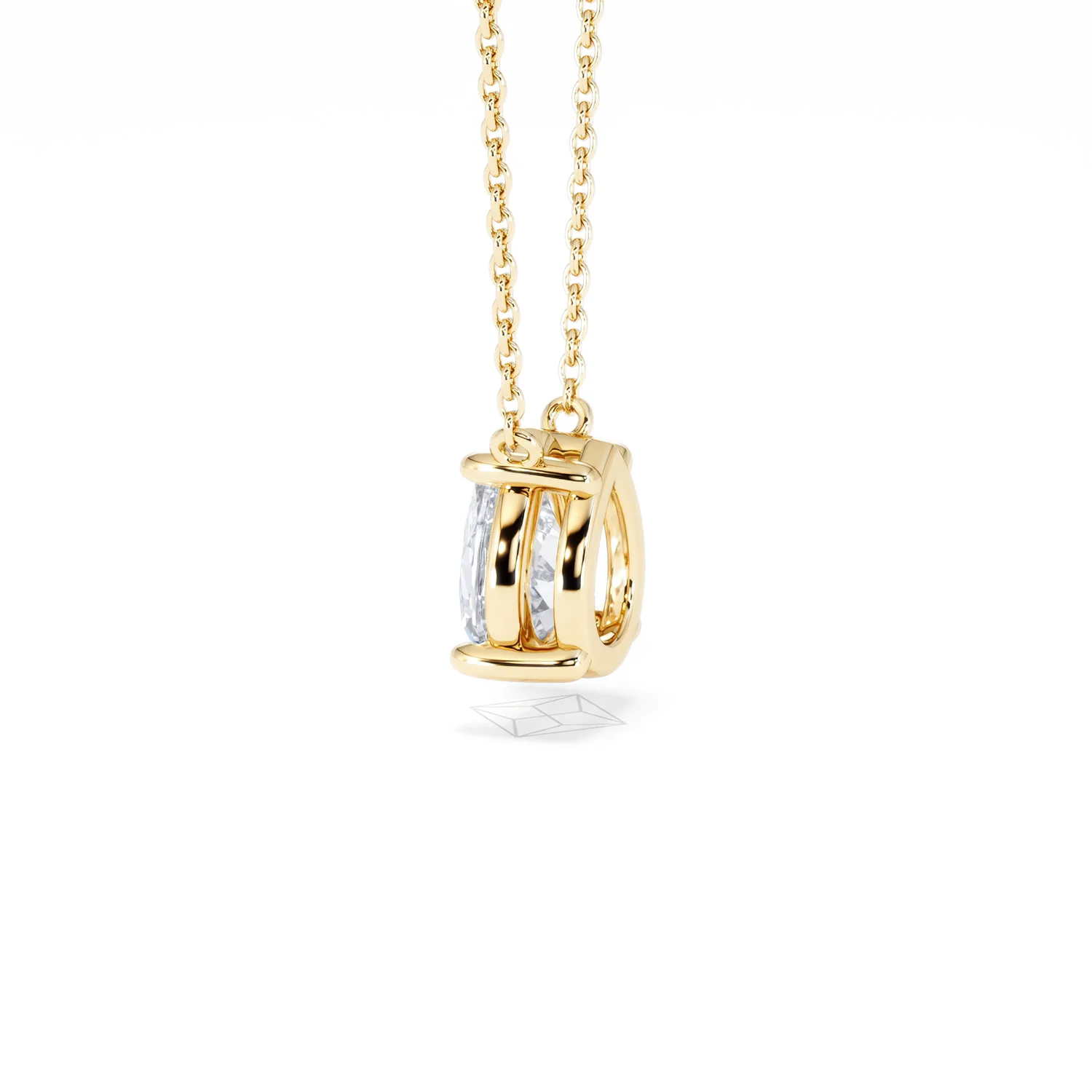 Wanderlust Floating Pear Cut Lab Diamond Solitaire Necklace 1.50ct H/SI in 9K Gold - Image 65