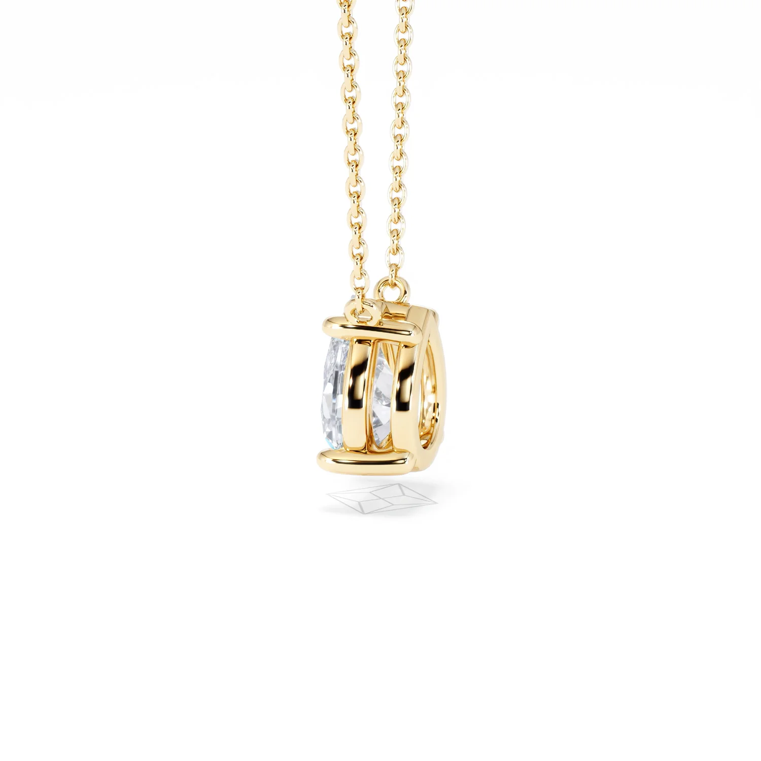 Wanderlust Floating Pear Cut Lab Diamond Solitaire Necklace 1.50ct H/SI in 9K Gold - Image 66