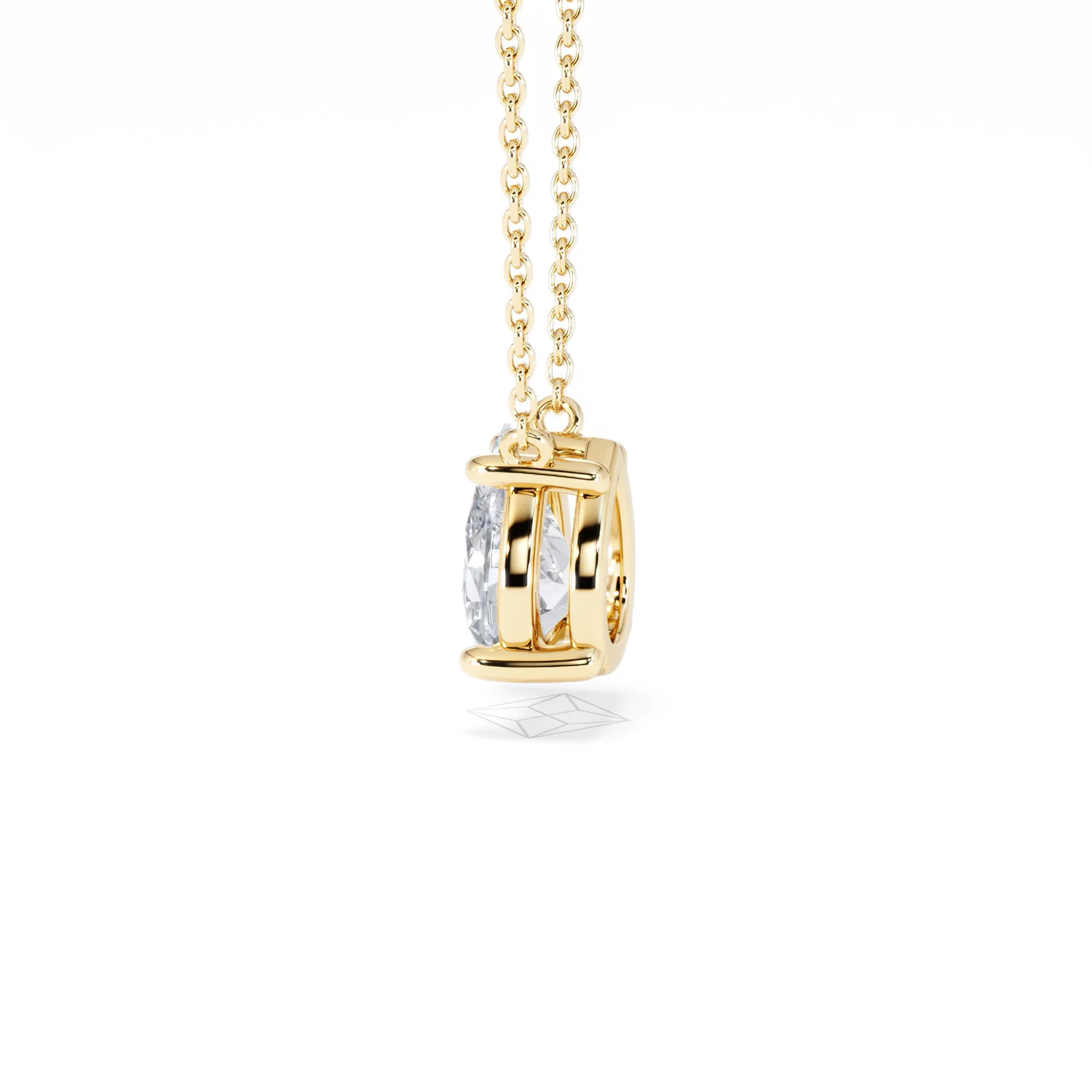 Wanderlust Floating Pear Cut Lab Diamond Solitaire Necklace 1.50ct H/SI in 9K Gold - Image 67