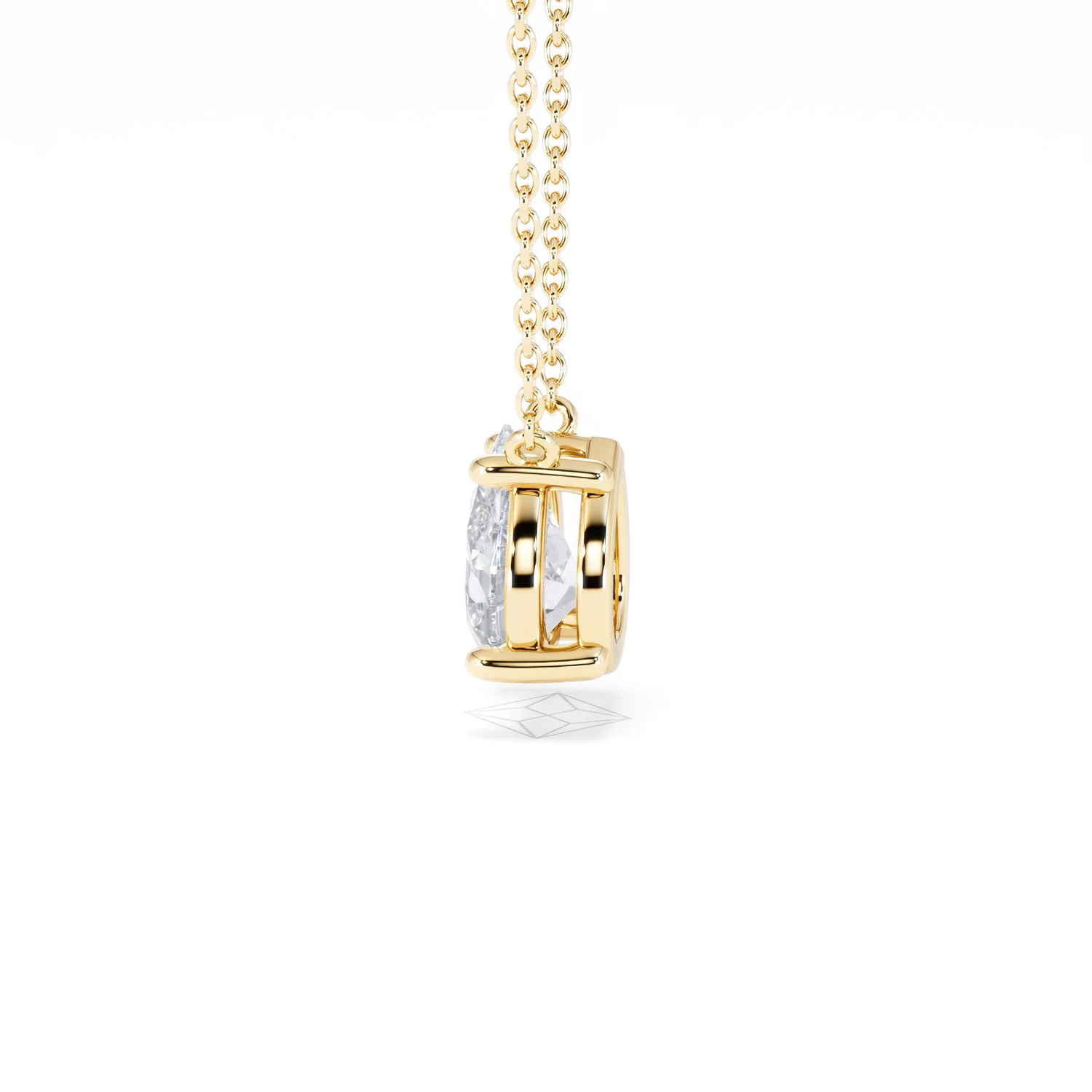 Wanderlust Floating Pear Cut Lab Diamond Solitaire Necklace 1.50ct H/SI in 9K Gold - Image 68