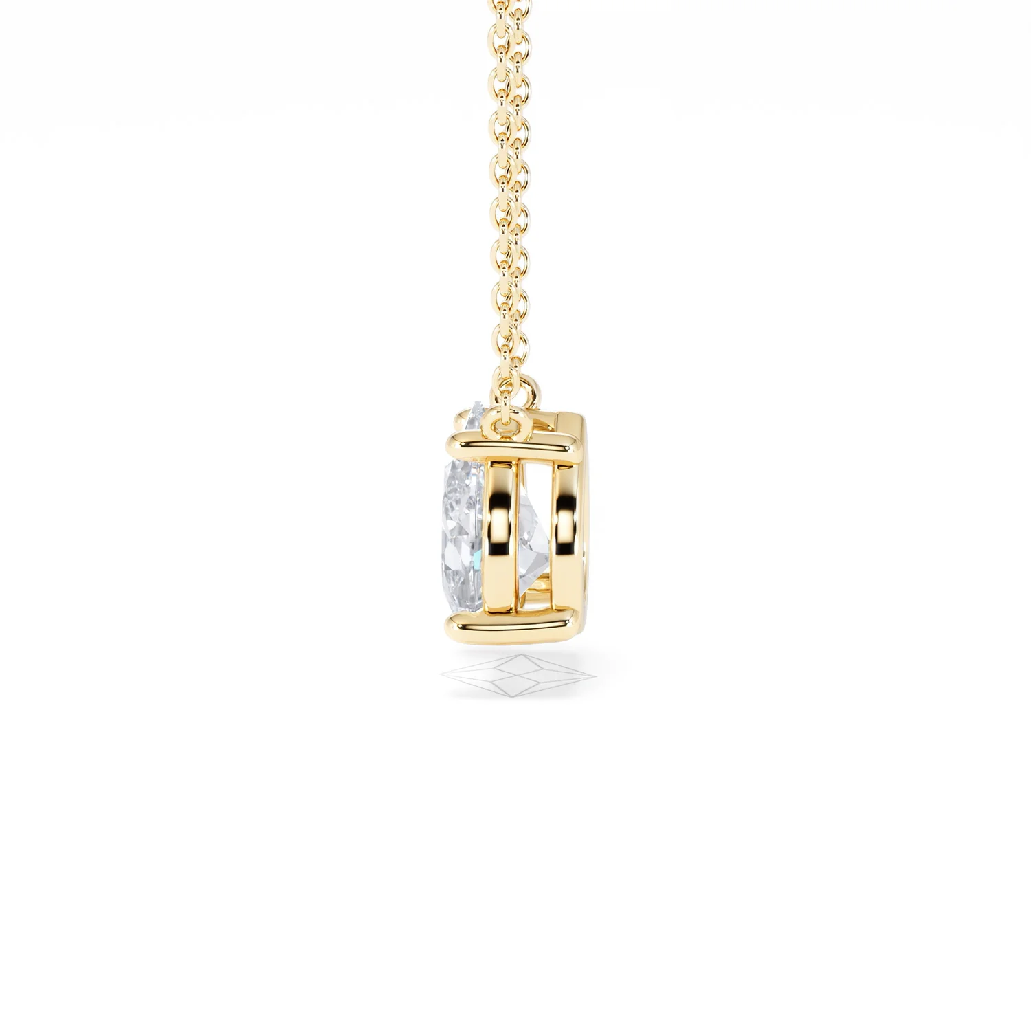 Wanderlust Floating Pear Cut Lab Diamond Solitaire Necklace 1.50ct H/SI in 9K Gold - Image 69