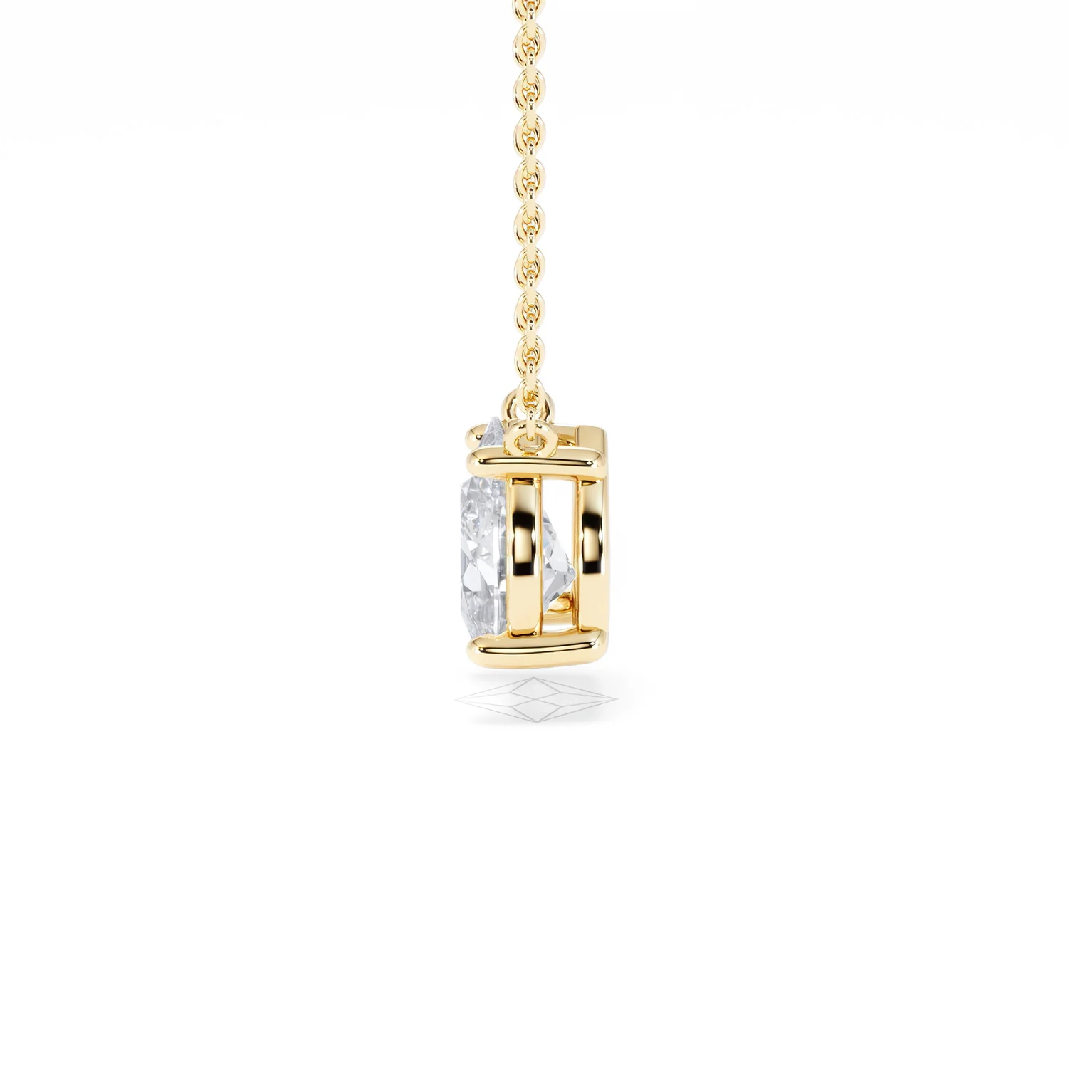 Wanderlust Floating Pear Cut Lab Diamond Solitaire Necklace 1.50ct H/SI in 9K Gold - Image 70