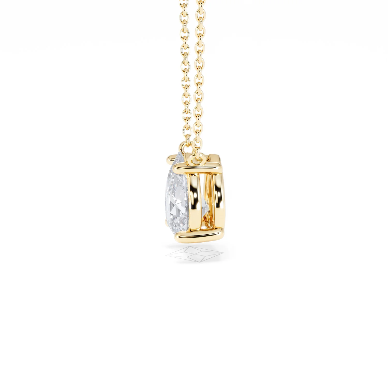 Wanderlust Floating Pear Cut Lab Diamond Solitaire Necklace 1.50ct H/SI in 9K Gold - Image 72