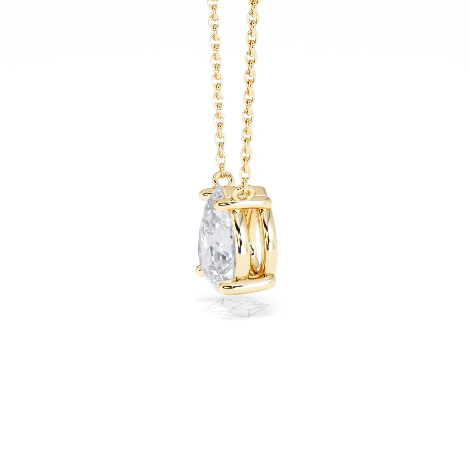 Wanderlust Floating Pear Cut Lab Diamond Solitaire Necklace 1.50ct H/SI in 9K Gold - Image 74