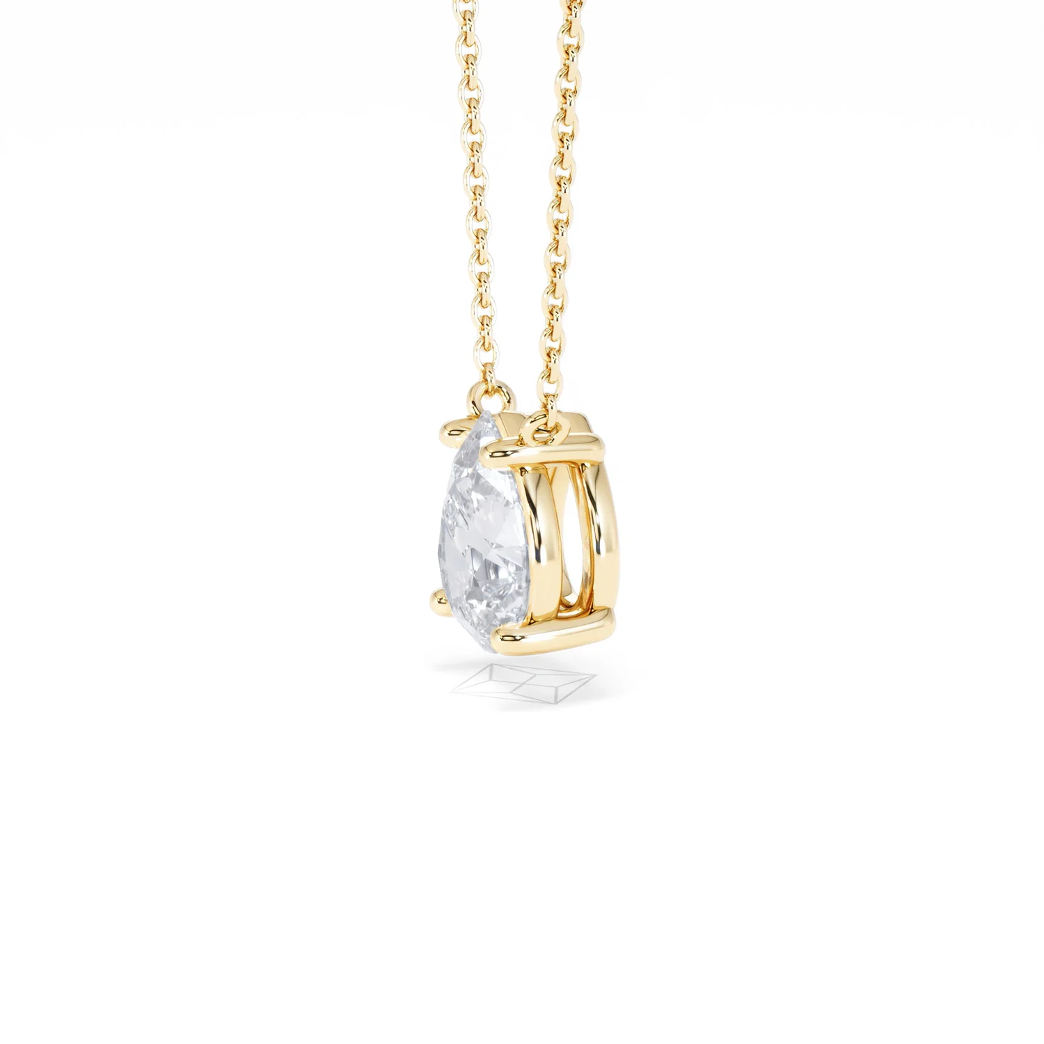 Wanderlust Floating Pear Cut Lab Diamond Solitaire Necklace 1.50ct H/SI in 9K Gold - Image 75