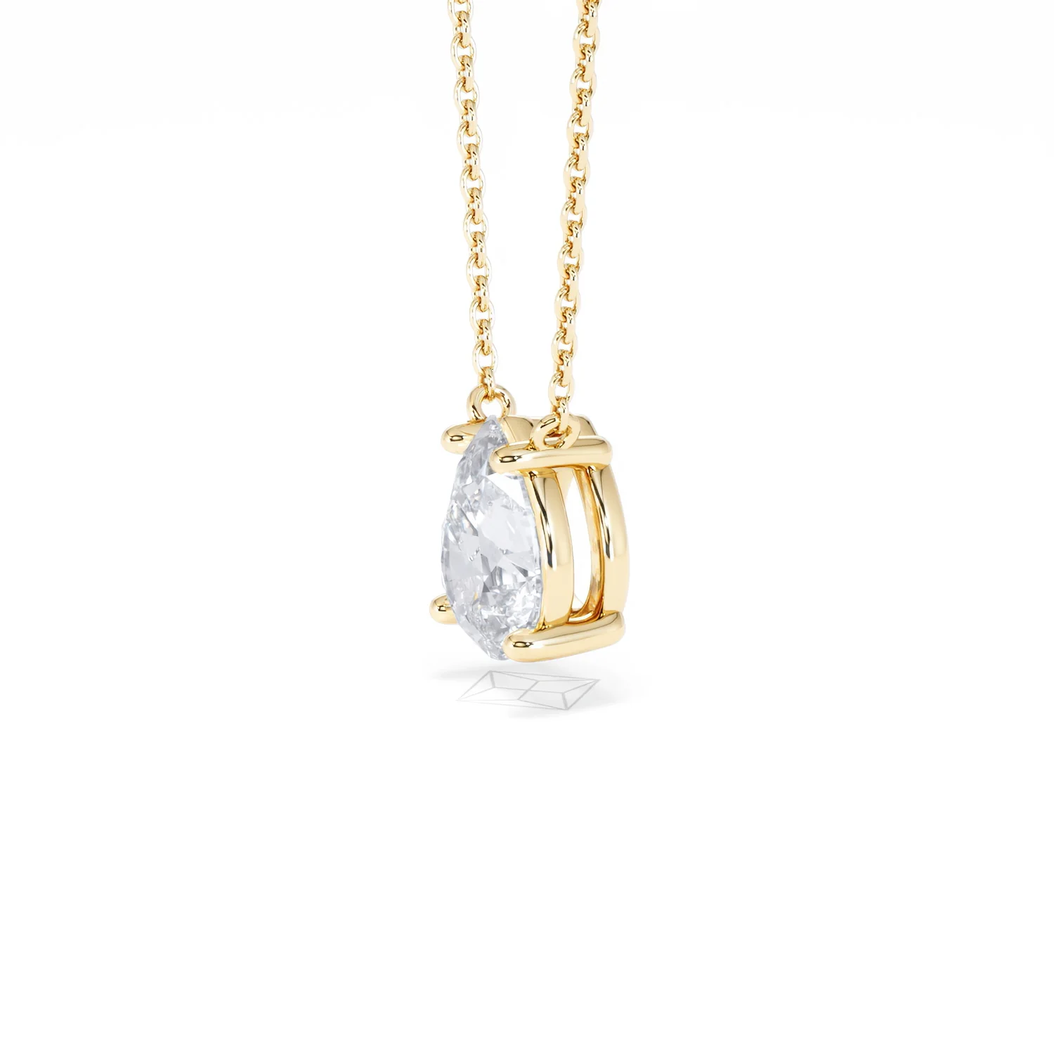 Wanderlust Floating Pear Cut Lab Diamond Solitaire Necklace 1.50ct H/SI in 9K Gold - Image 76