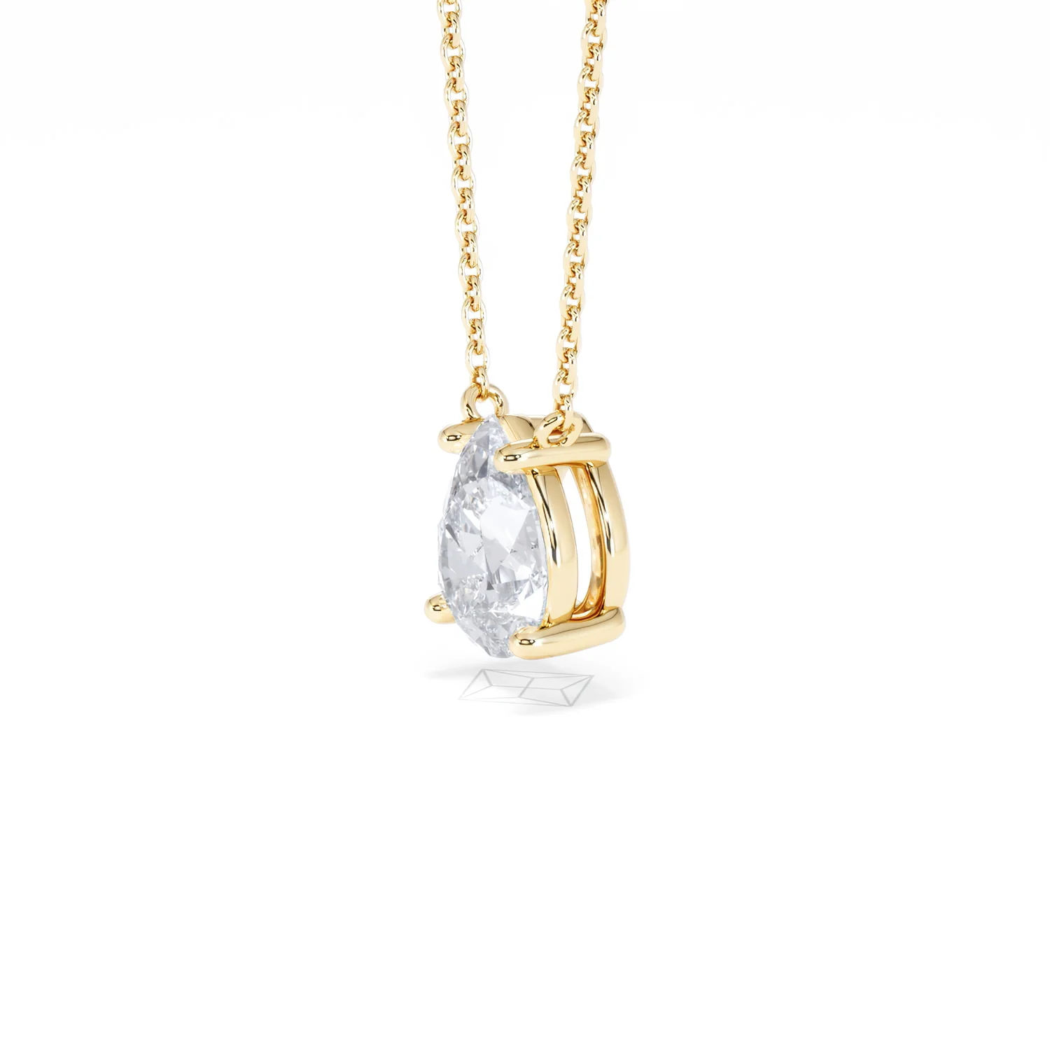 Wanderlust Floating Pear Cut Lab Diamond Solitaire Necklace 1.50ct H/SI in 9K Gold - Image 77