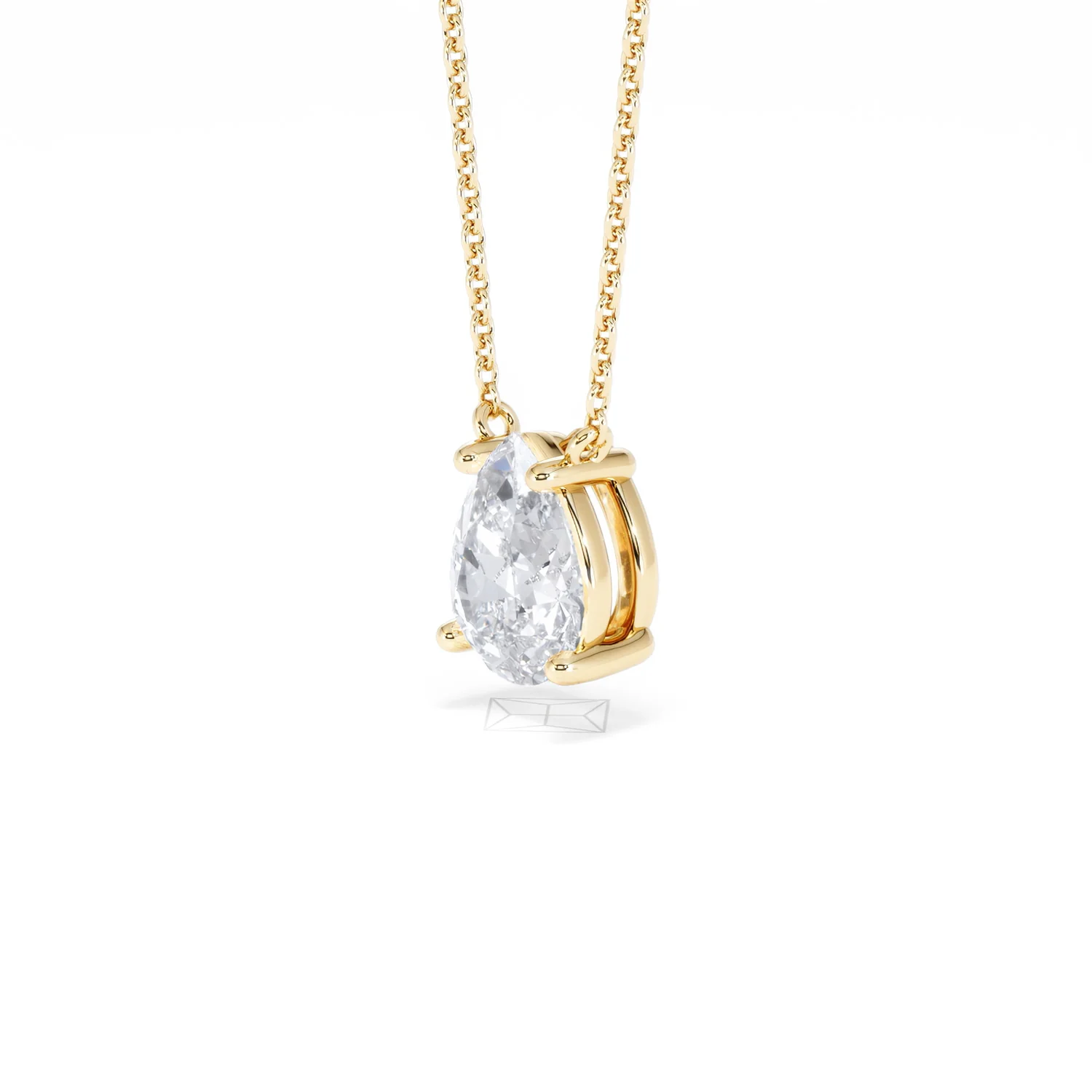 Wanderlust Floating Pear Cut Lab Diamond Solitaire Necklace 1.50ct H/SI in 9K Gold - Image 79